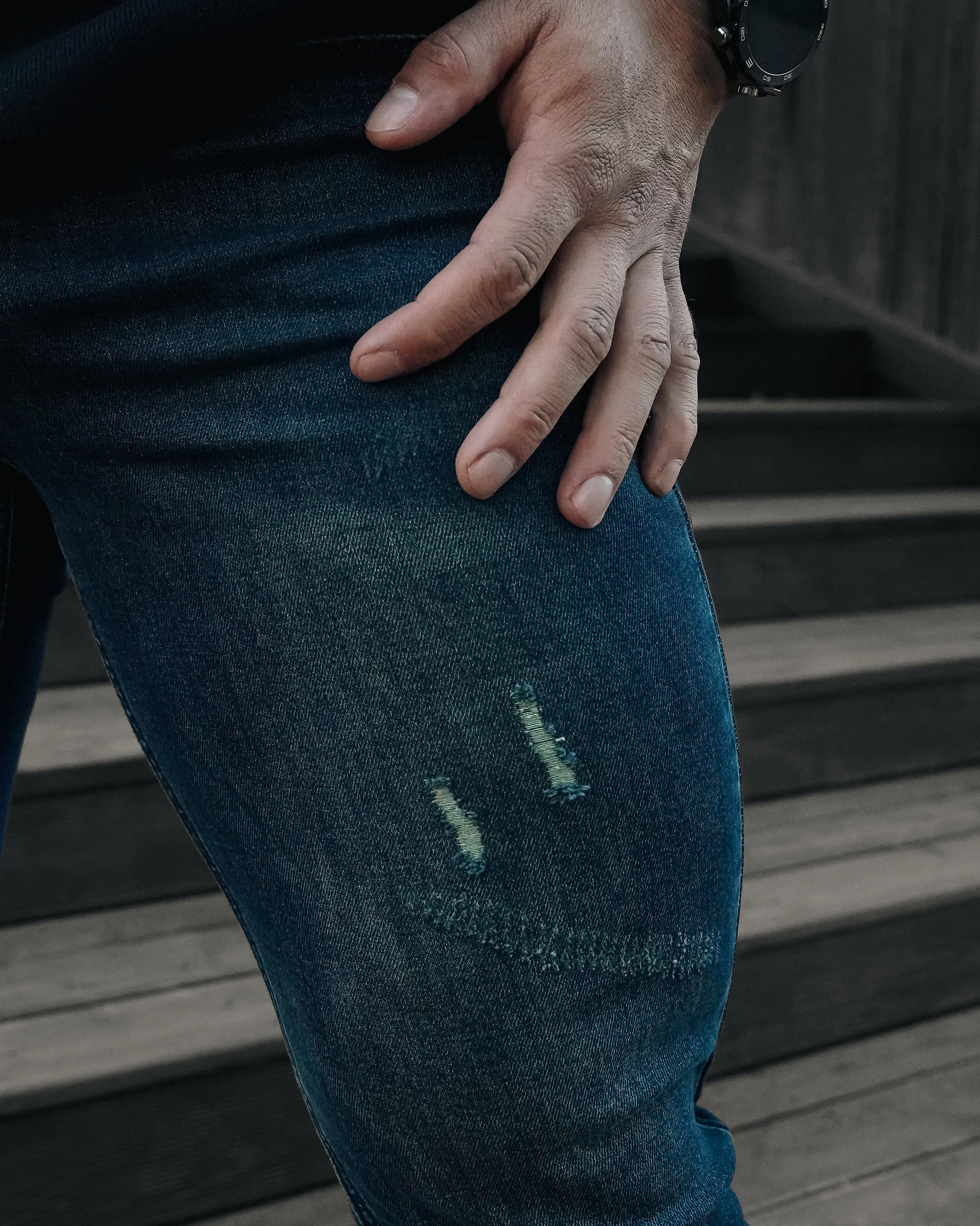 Herren-Denimhose OLAVOGA Men CORE - Blau