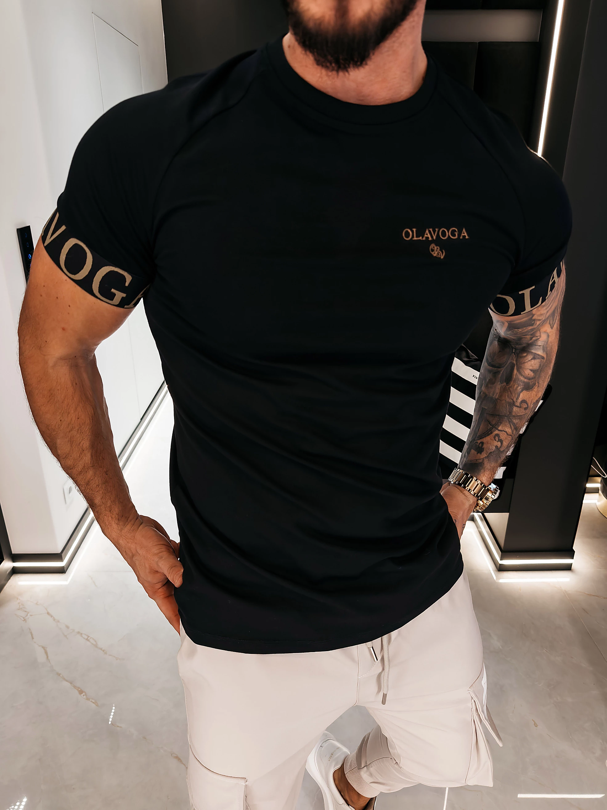 Pánske streetwear tričko OLAVOGA Men SKYJUE - Black