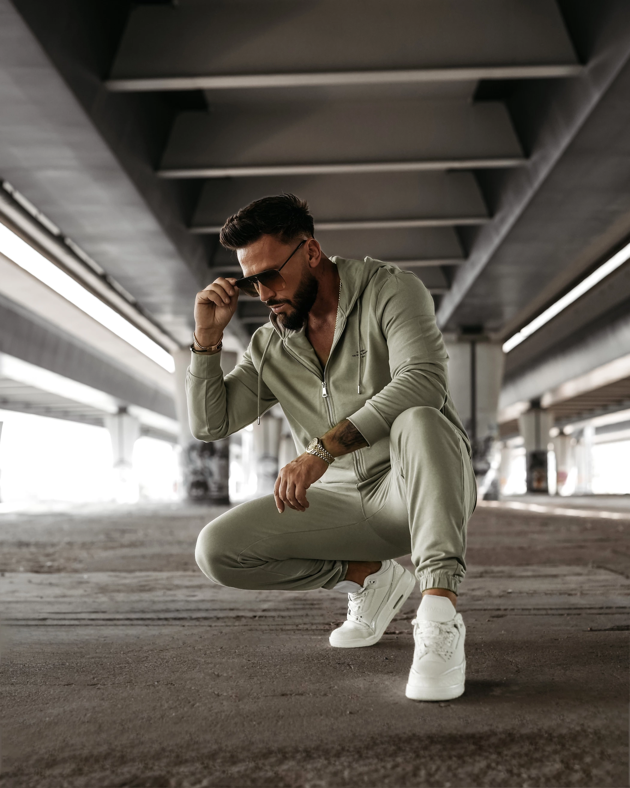 Bluza męska OLAVOGA Men LEOTO SWEATSHIRT - Oliwkowy