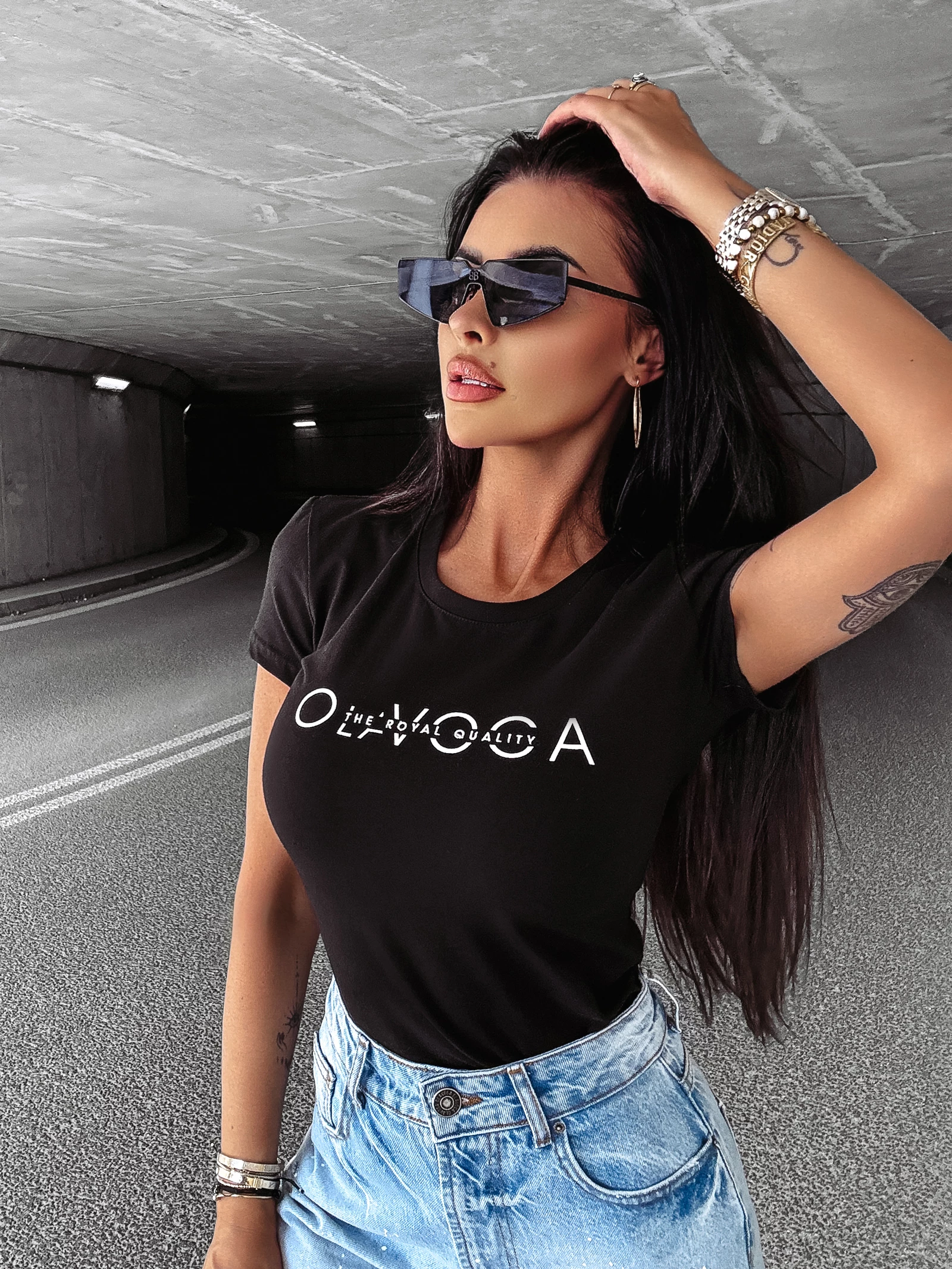T-shirt damski O'la Voga SPLIT 2024 - Czarny