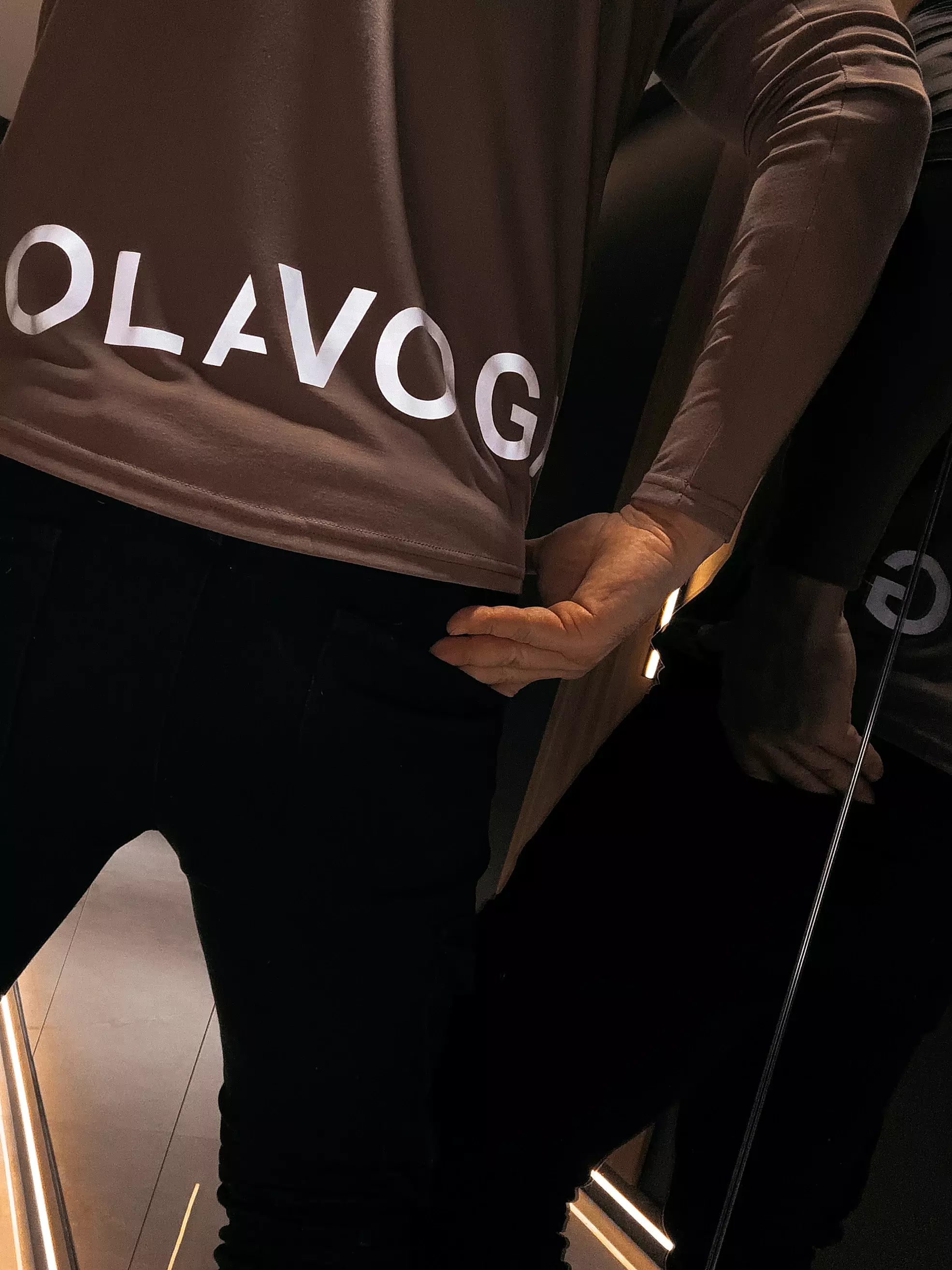 Pánské klasické tričko OLAVOGA Men ZURI s dlouhým rukávem - Capuccino