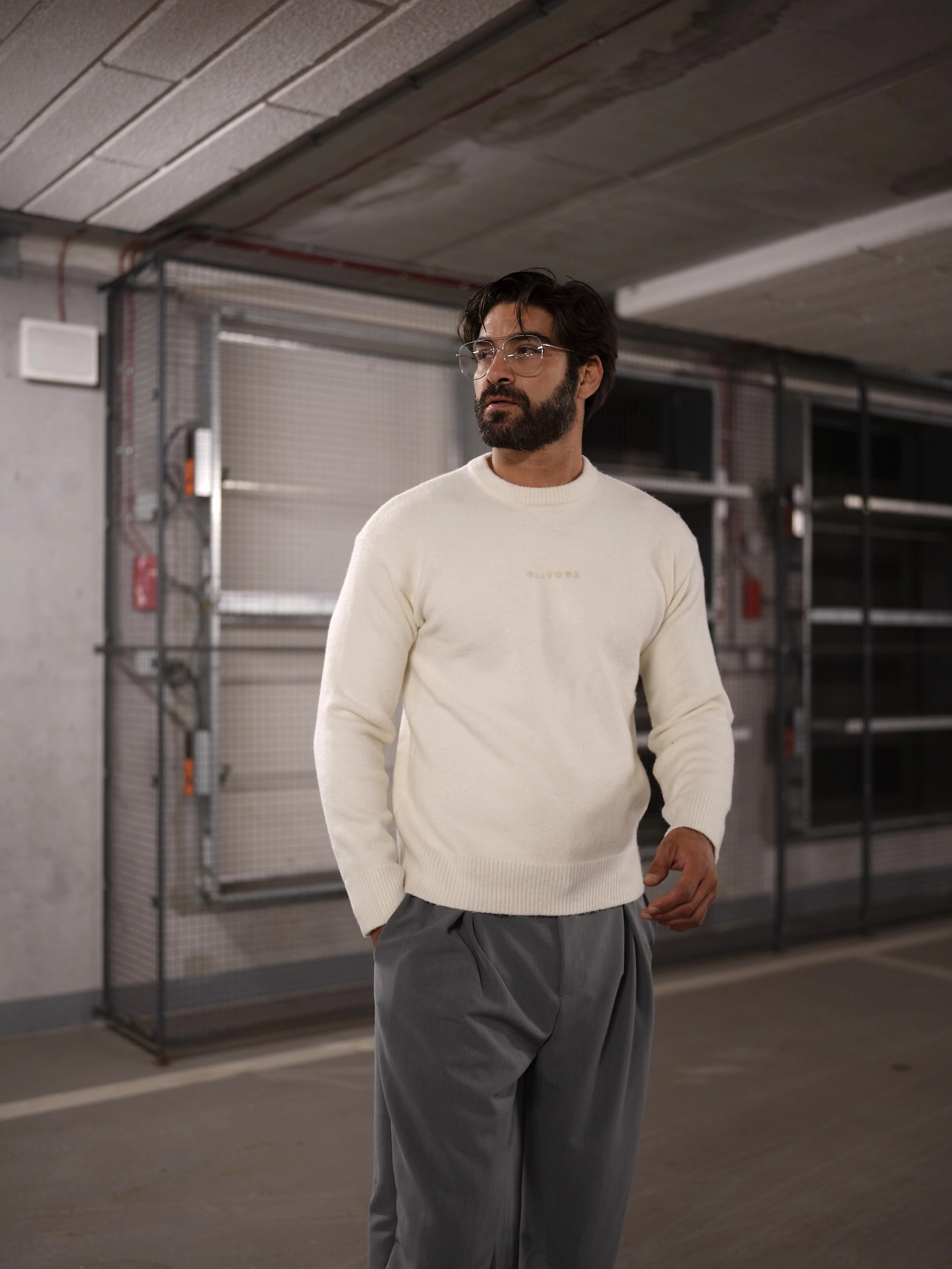 Sweter męski OLAVOGA Men CAIRO - Ecru