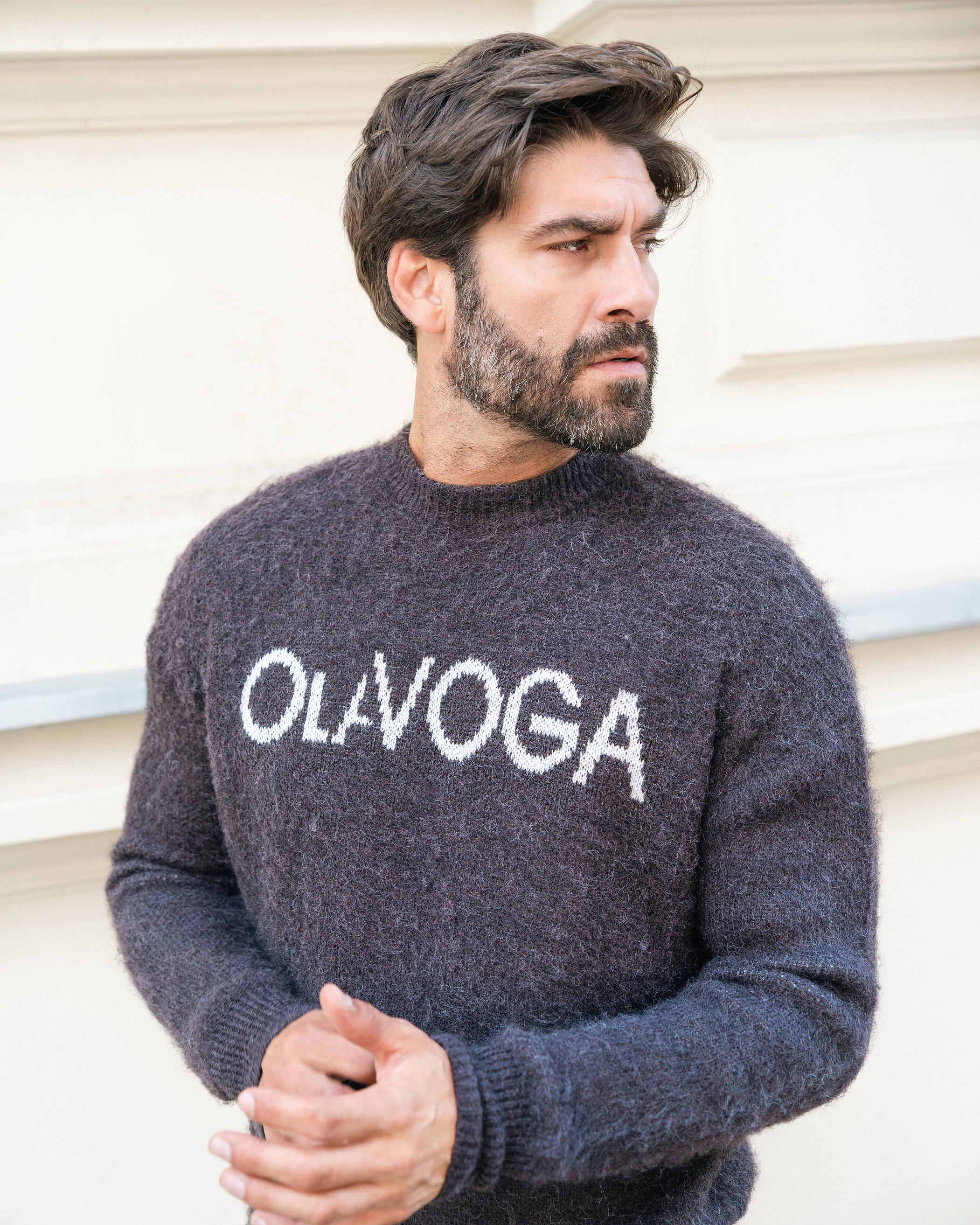 Sweter męski OLAVOGA Men VILA MEN - Brąz