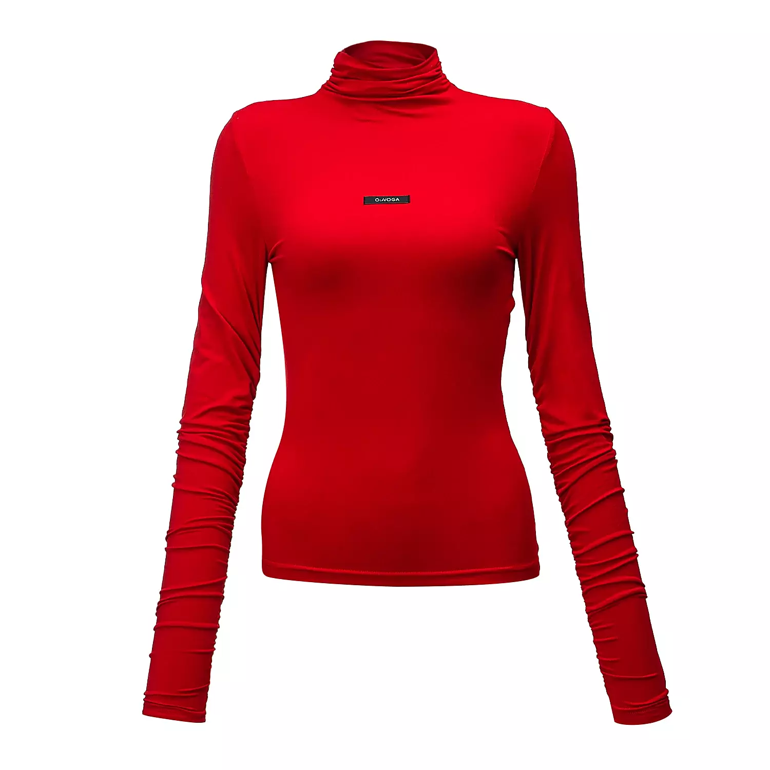 Damenbluse mit Bügelfalten OLAVOGA DREAMSCAPE - Rot