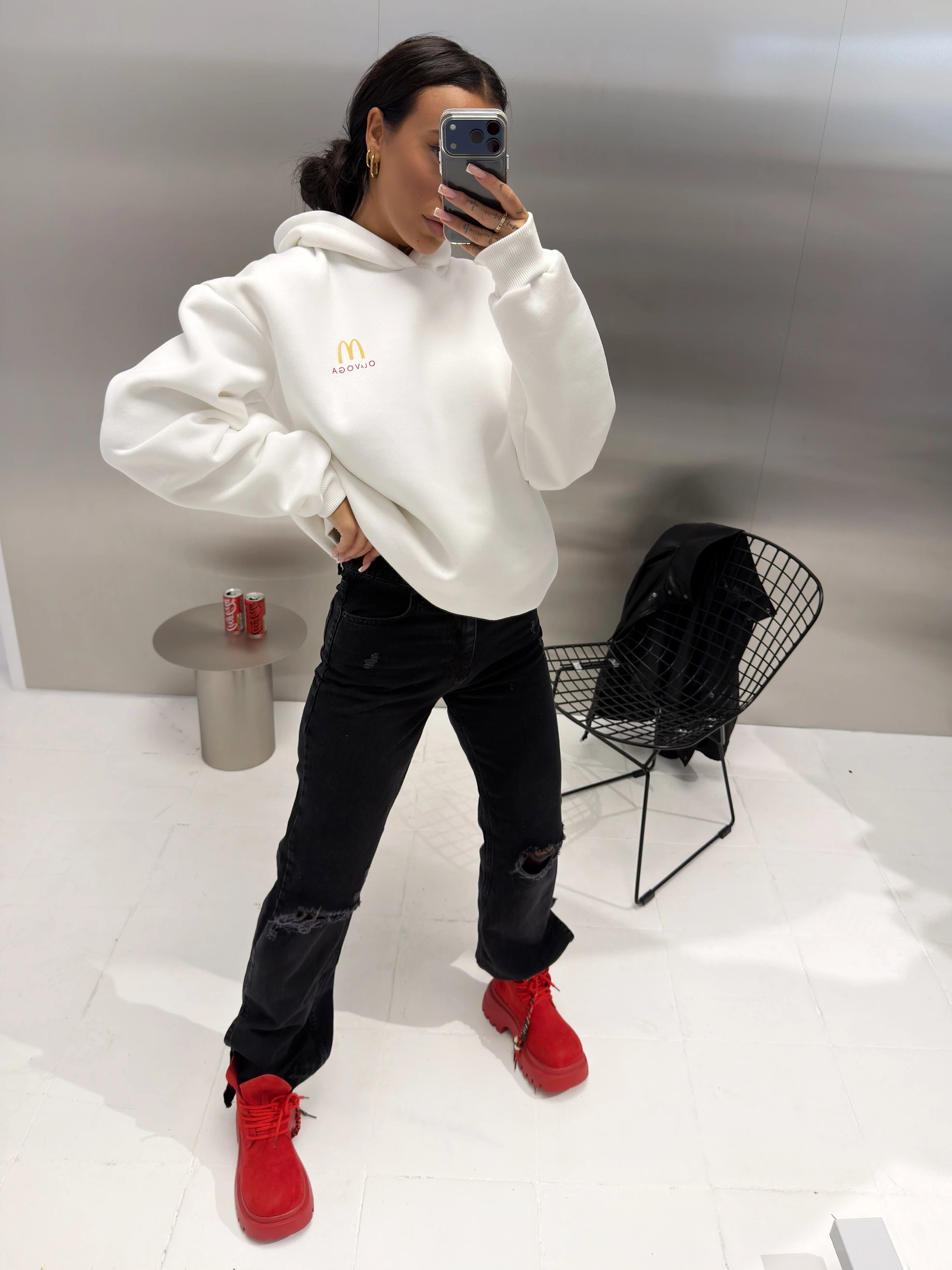 Bluza z kapturem OLAVOGA NOVIA - Ecru