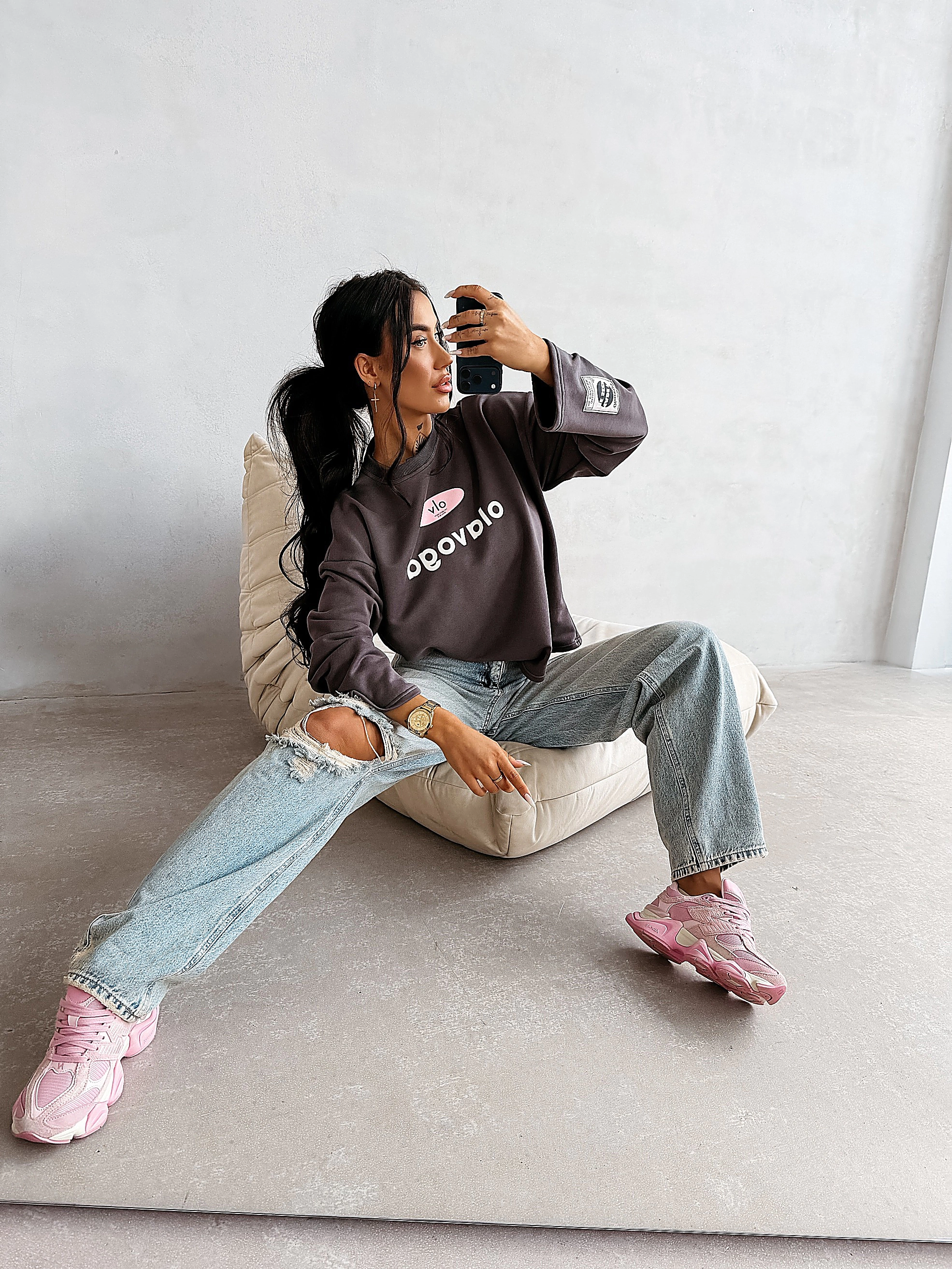 Women's sweatshirt OLAVOGA URBAN ROYAL - Graphite