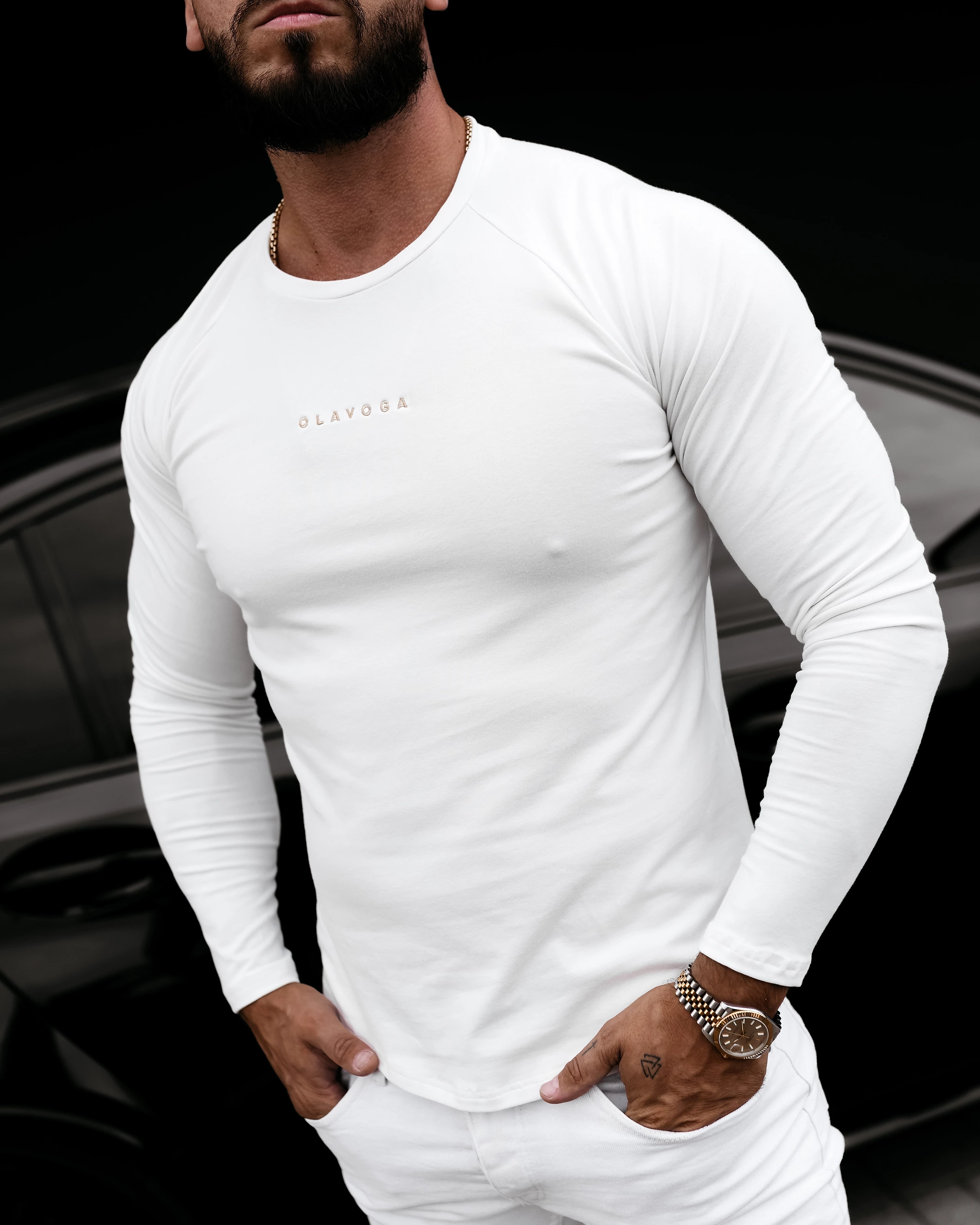 Longsleeve męski OLAVOGA Men CLEAR - Ecru