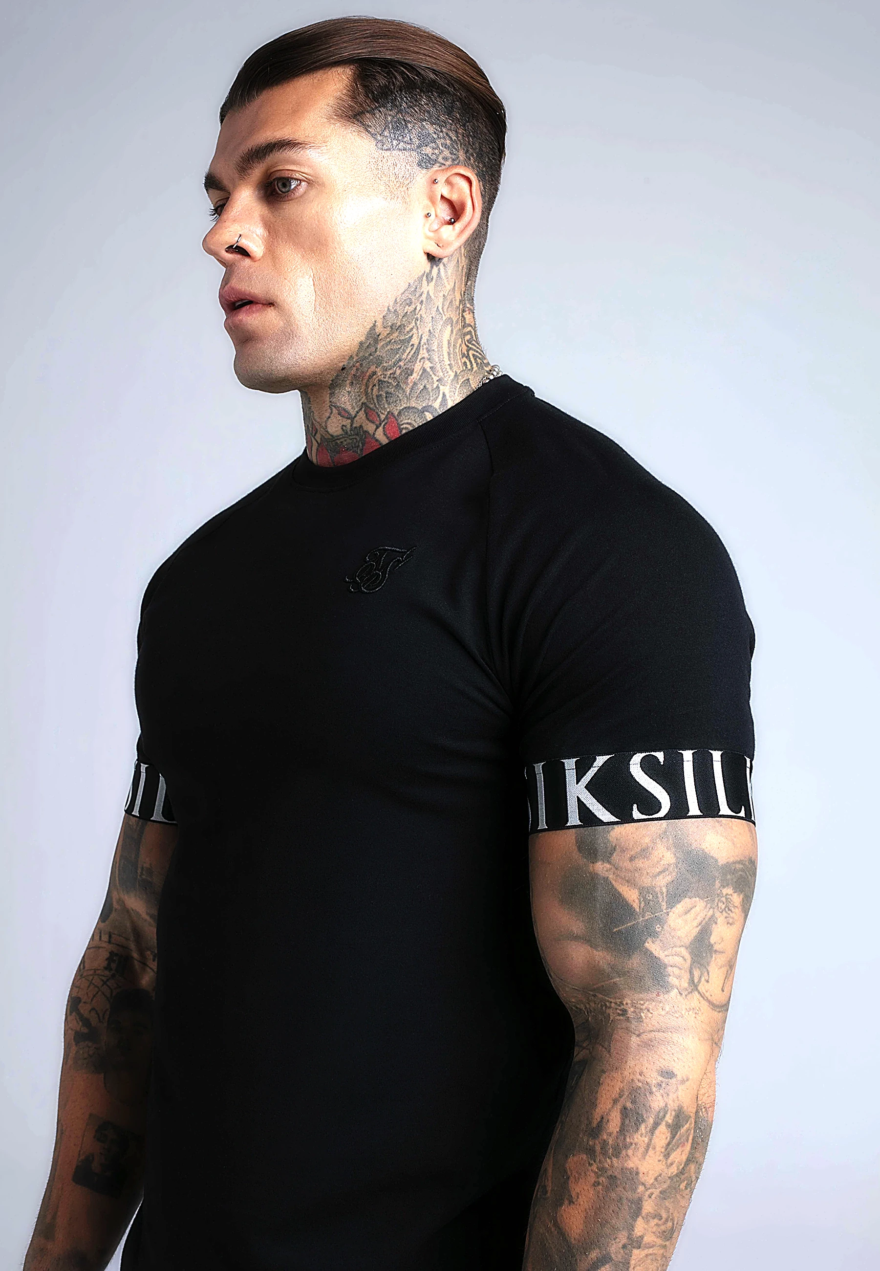 T-shirt męski SIKSILK TECH 28403 - Czarny