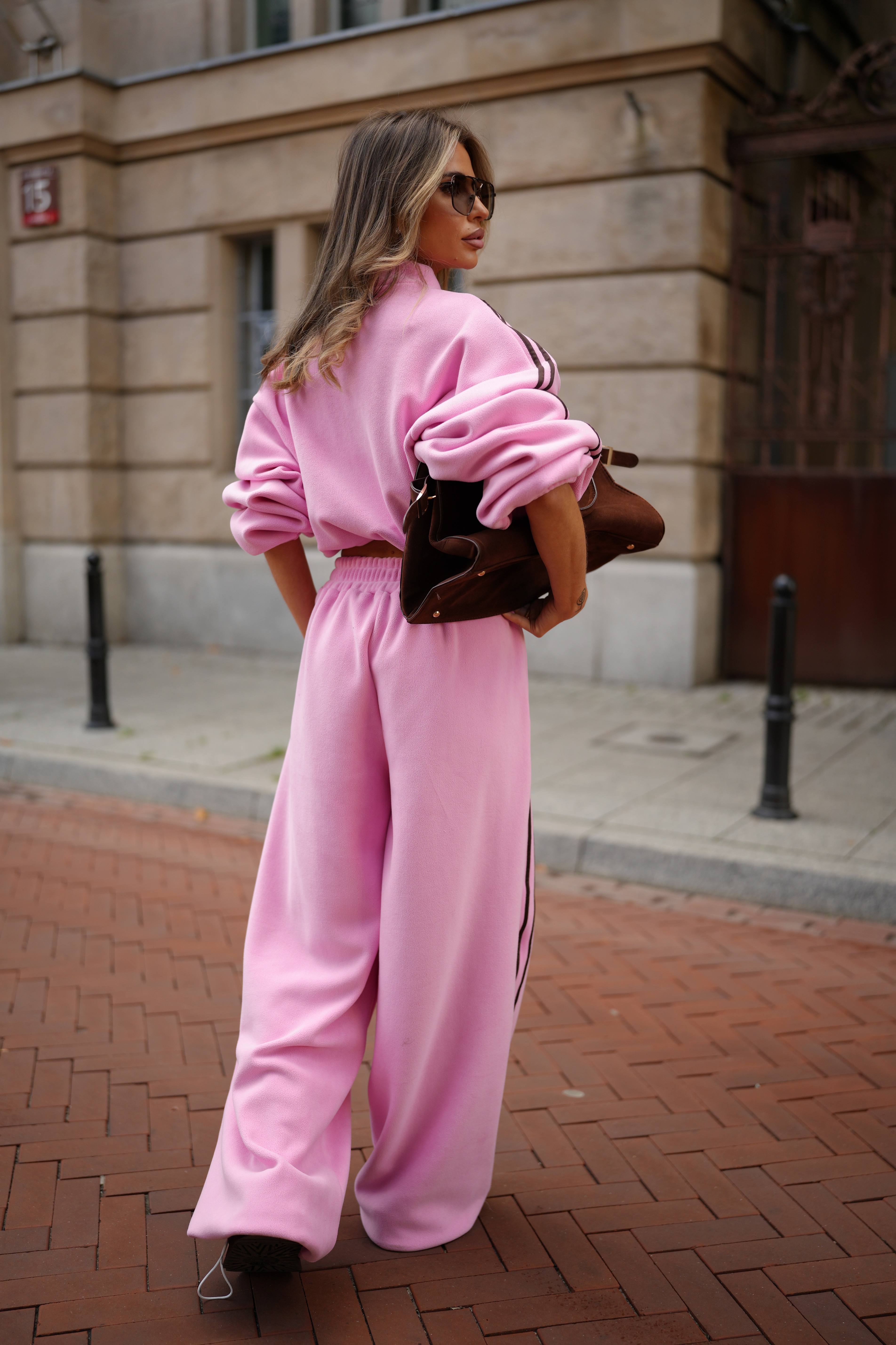 Women's side-stripe set OLAVOGA STREETY - Pink
