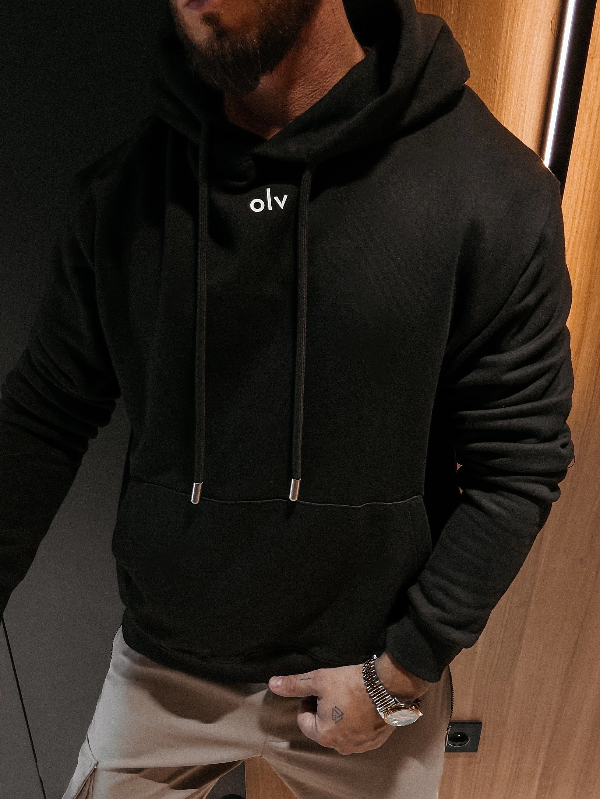 OLAVOGA Men OFI kangaroo hoodie - Black