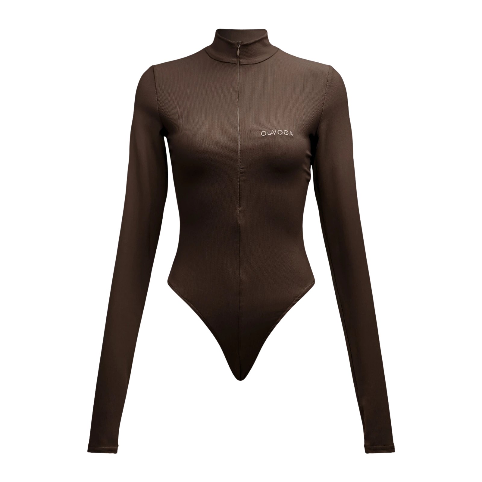 Body damskie dopasowane OLAVOGA ESSENTIAL RIB - Brąz