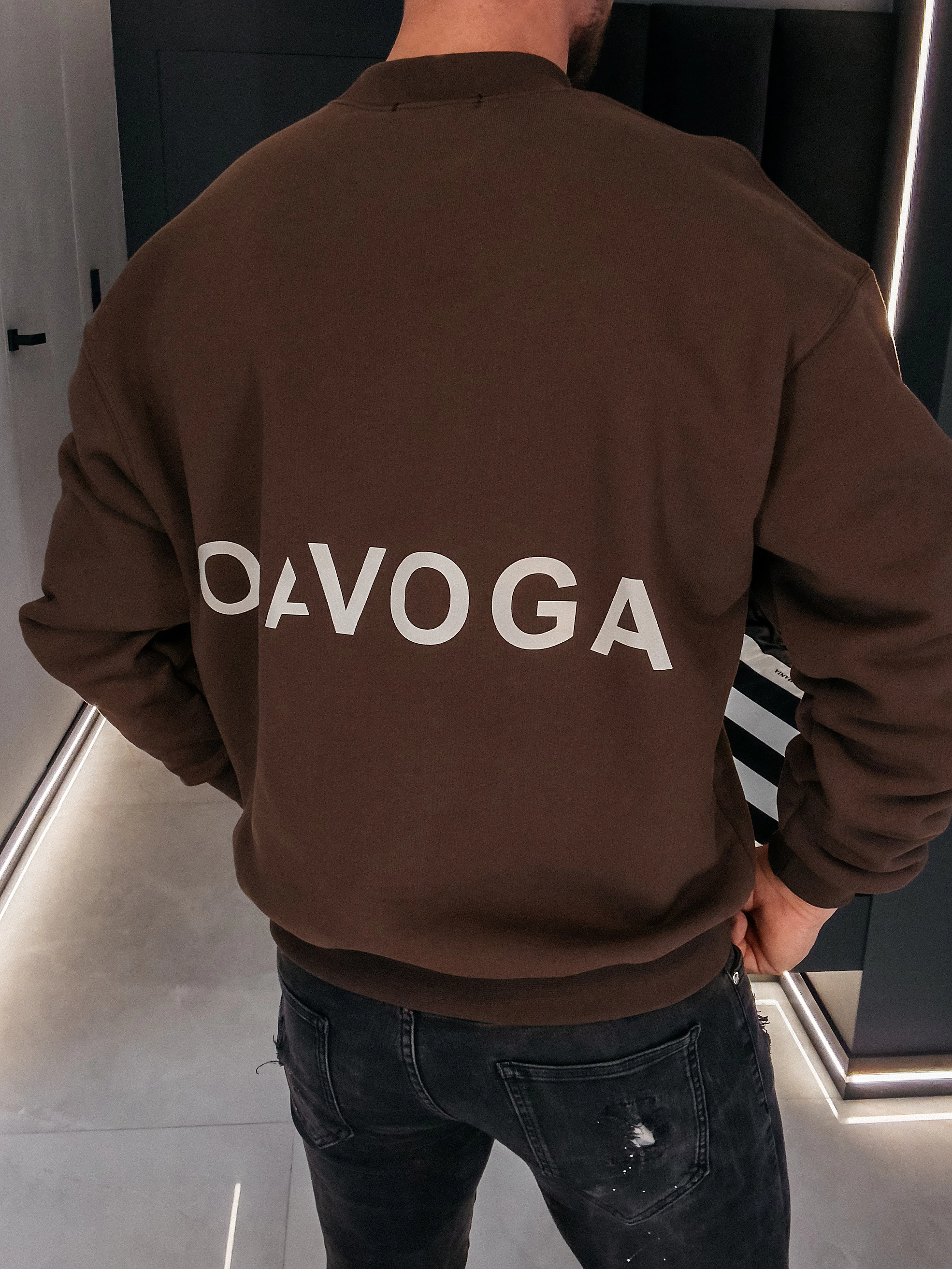 OLAVOGA Männer FLASH Kragen Sweatshirt - Braun