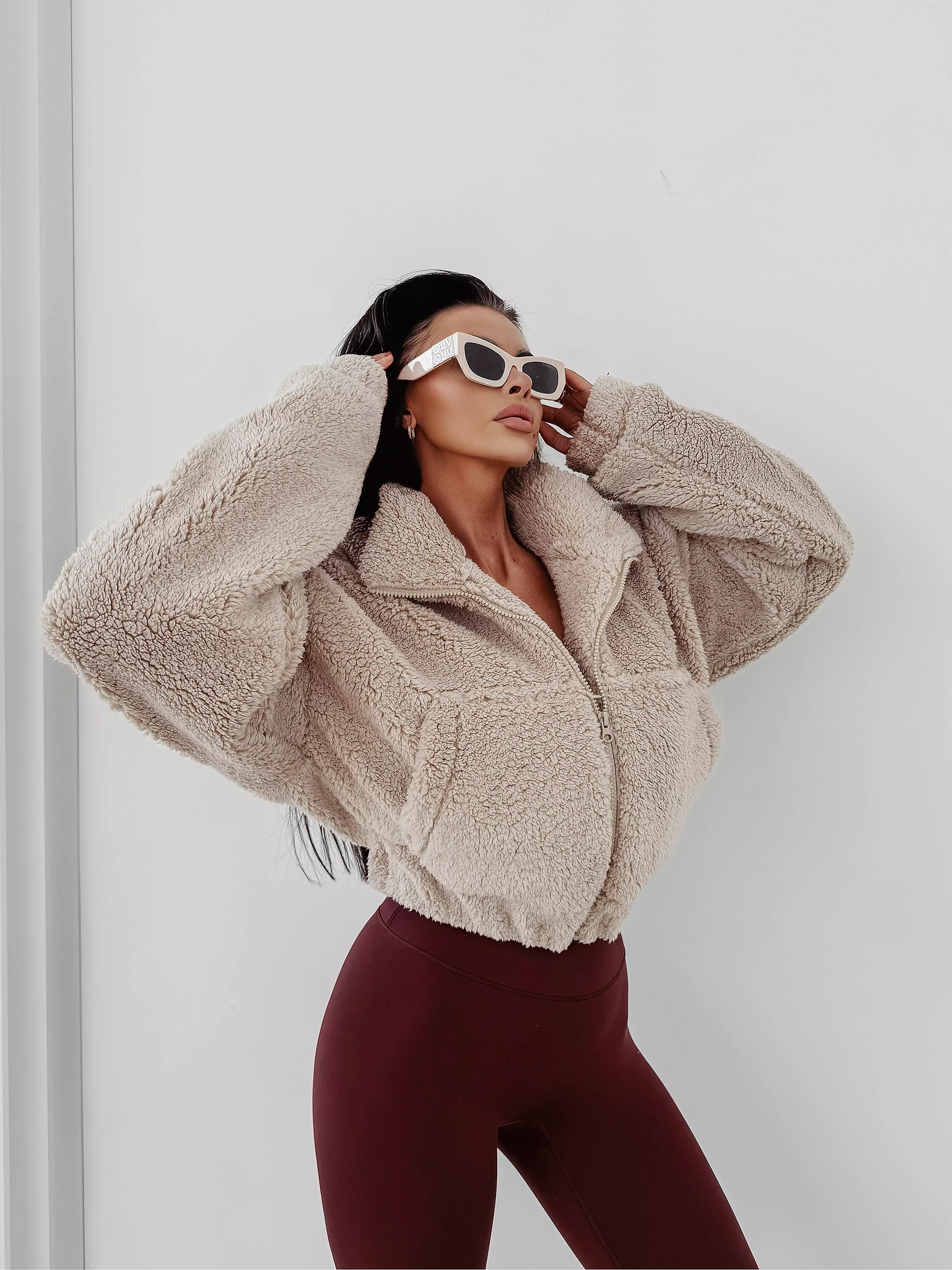 OLAVOGA TEDI Damen-Teddy Sweatshirt - Beige