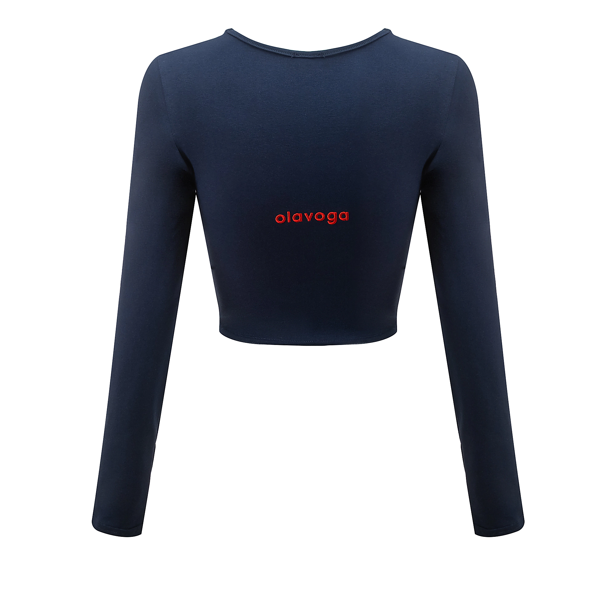 Schmal geschnittene Kurzbluse OLAVOGA AMORIA - Marineblau
