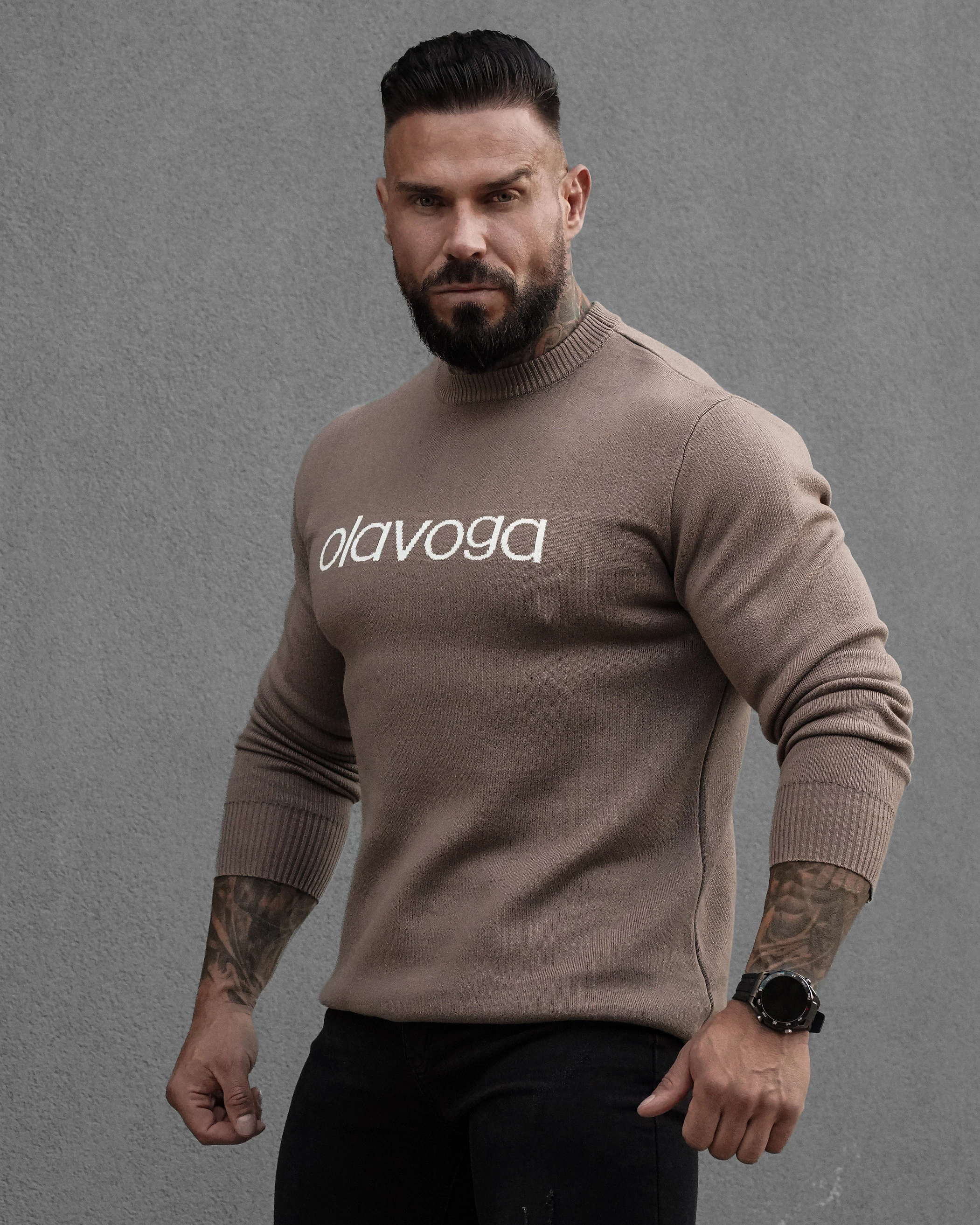 Sweter męski OLAVOGA Men SALO - Beż