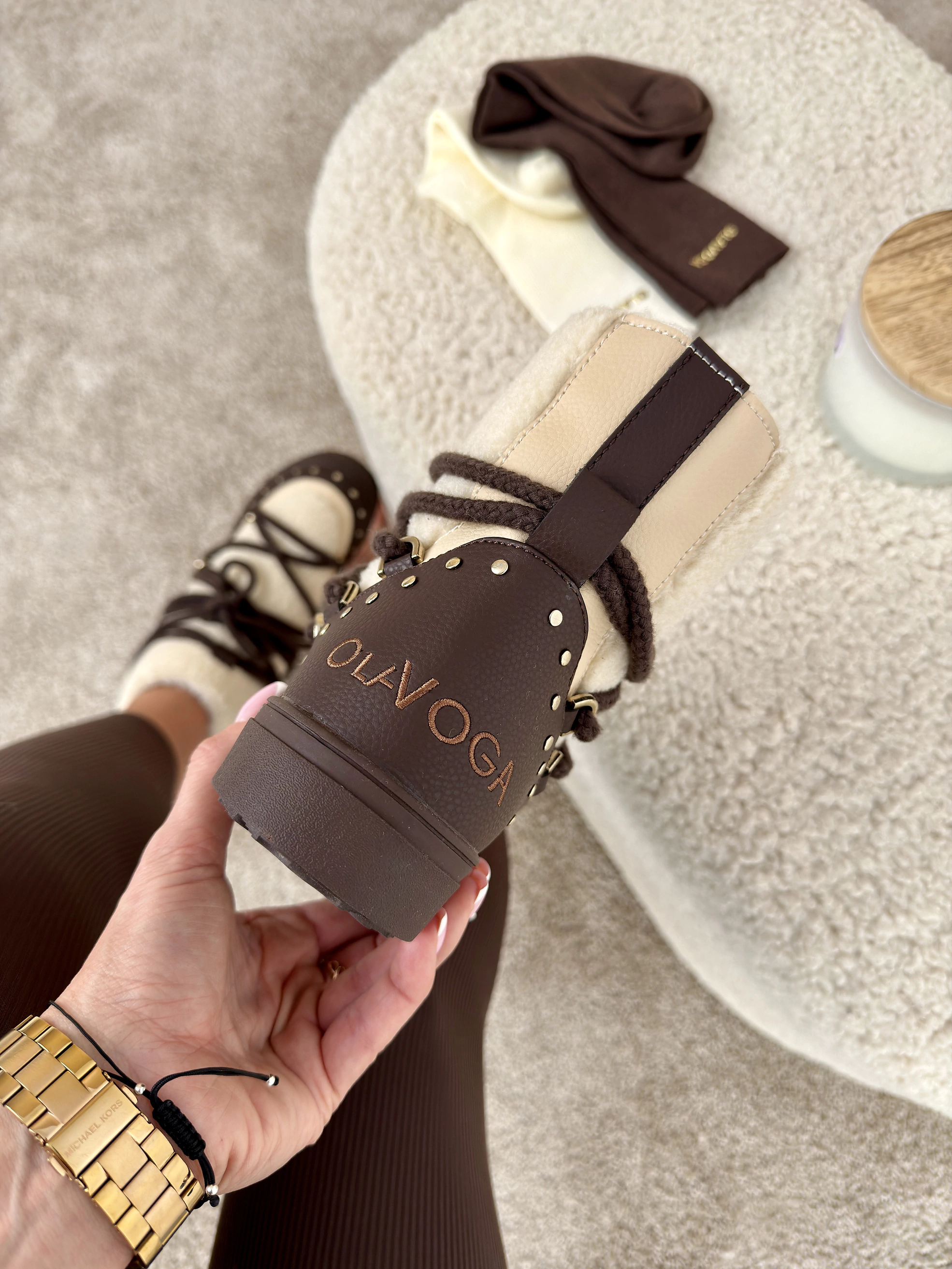 Buty damskie eskimoski OLAVOGA ETNA - Brąz