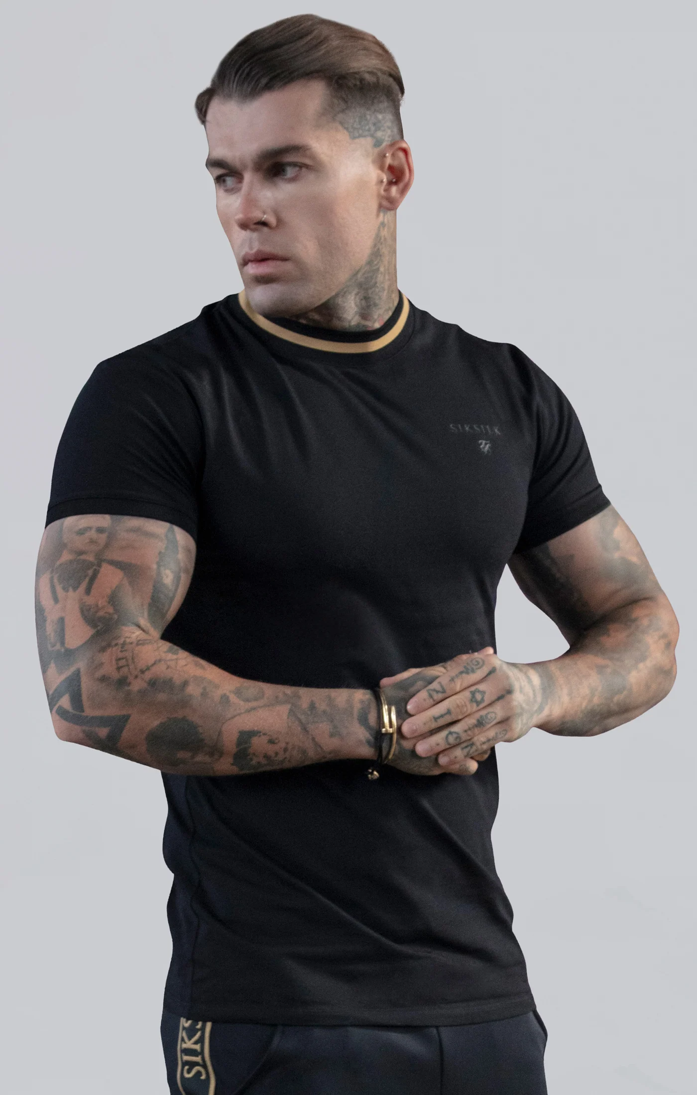 Men s SikSilk MUSCLE FIT T shirt 27052 Black S OLAVOGA Official Partner Shop Pasuri