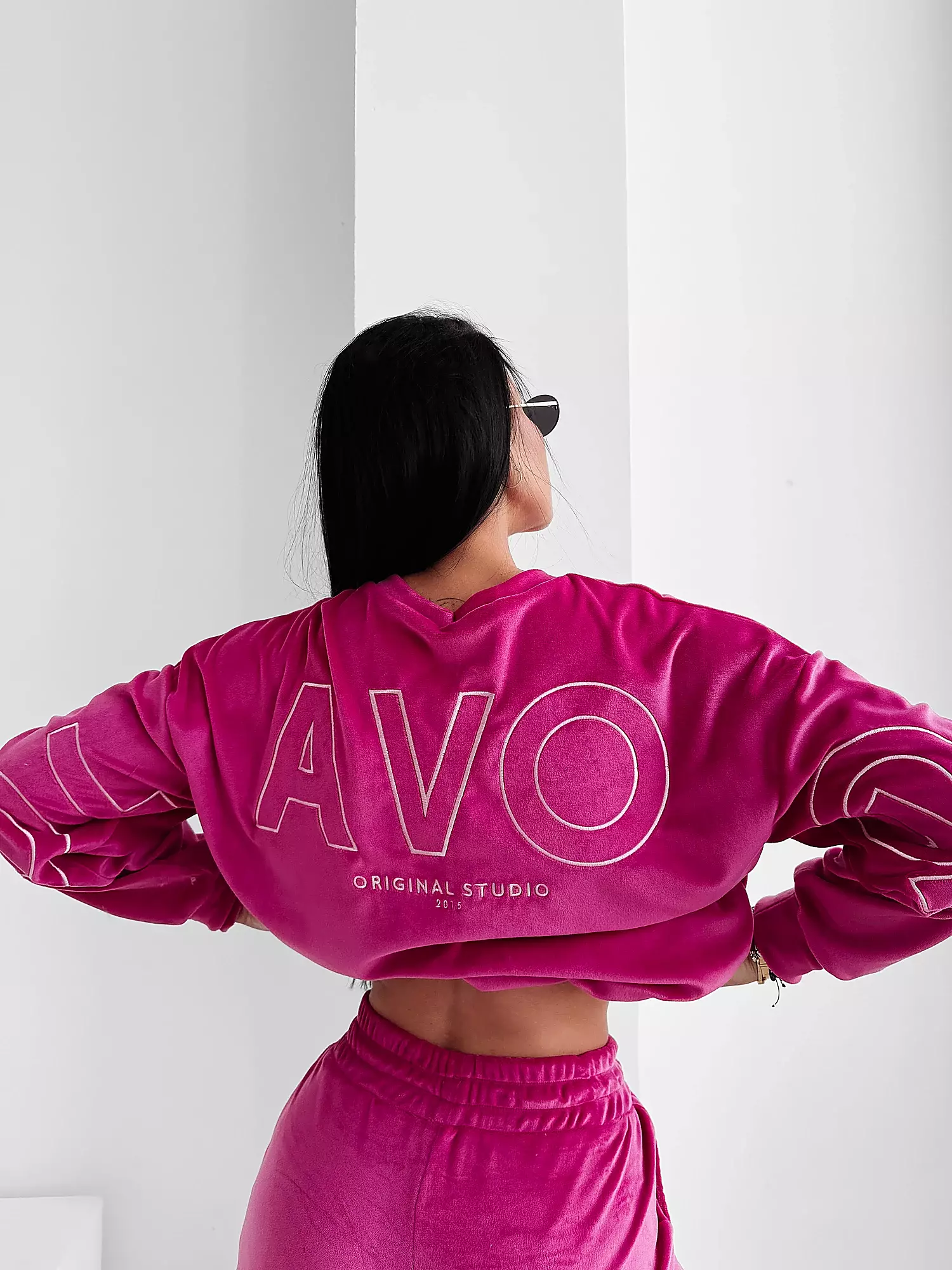 Ladies' velour set OLAVOGA VELVET ASH - Amaranth