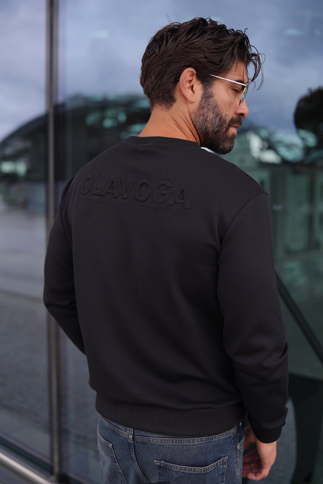 OLAVOGA Men’s BALORO Regular Fit Sweatshirt – Black