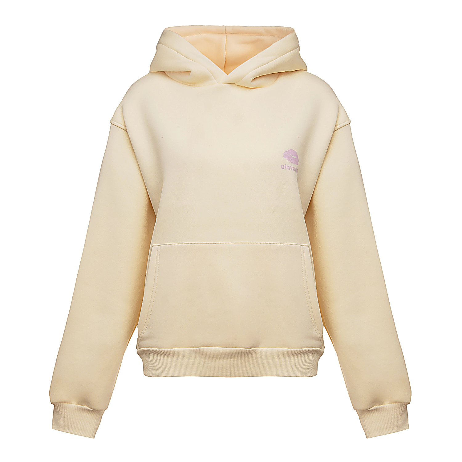 Bluza damska z kapturem OLAVOGA LUCKY MINDSET - Écru