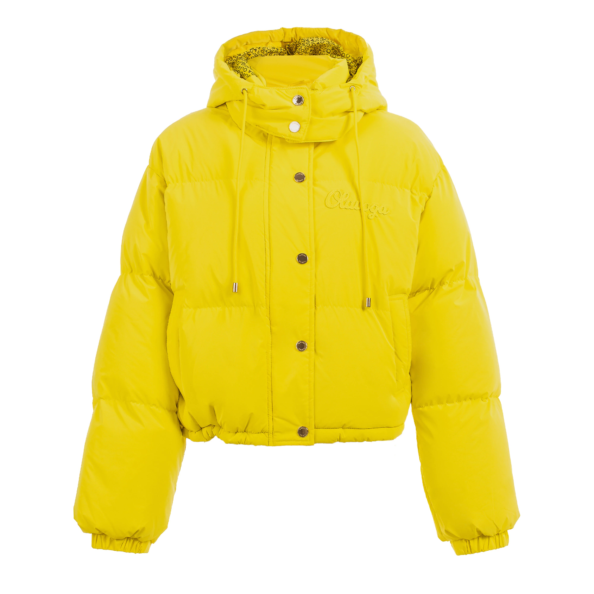 OLAVOGA OROYUAL gesteppte Damenjacke mit Kapuze – Gelb