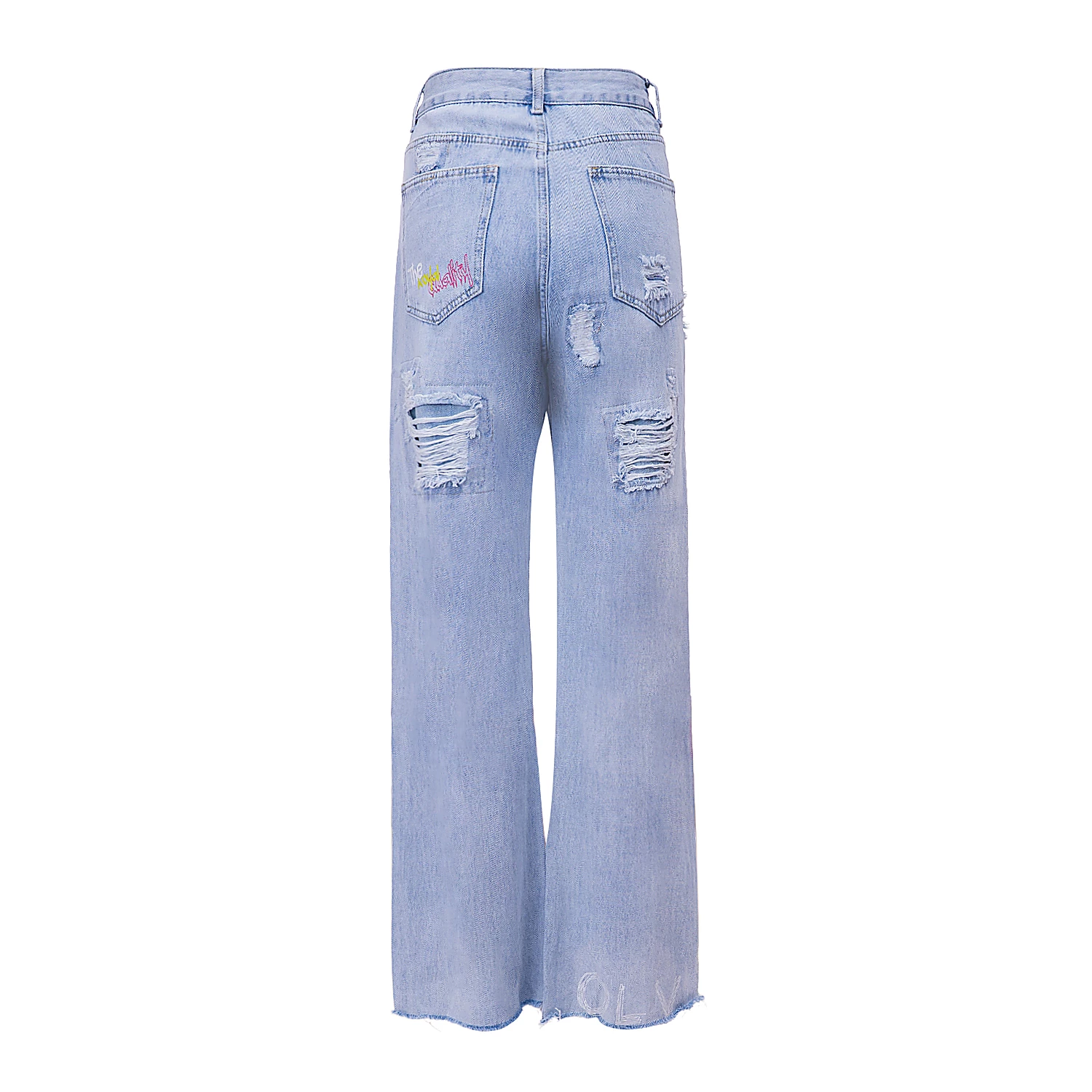 Bedruckte Damenhose OLAVOGA VIVID - Helles Denim