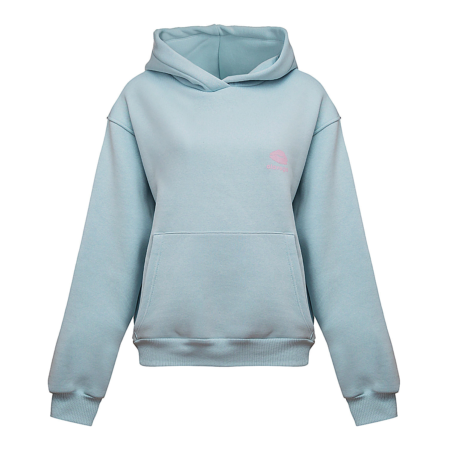 Bluza damska z kapturem OLAVOGA LUCKY MINDSET - Błękitny