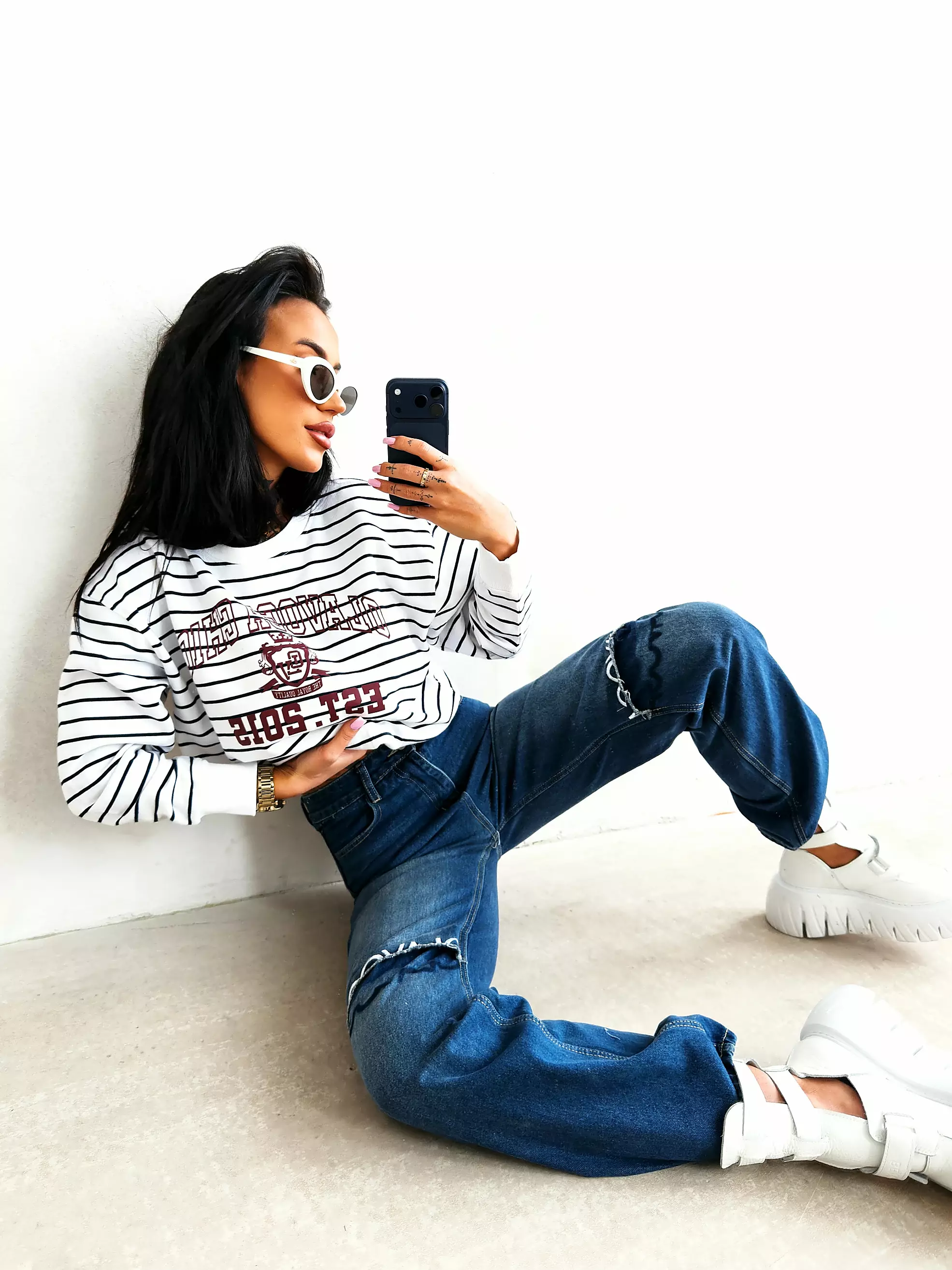 Bluza damska casual OLAVOGA TENCI - Biały