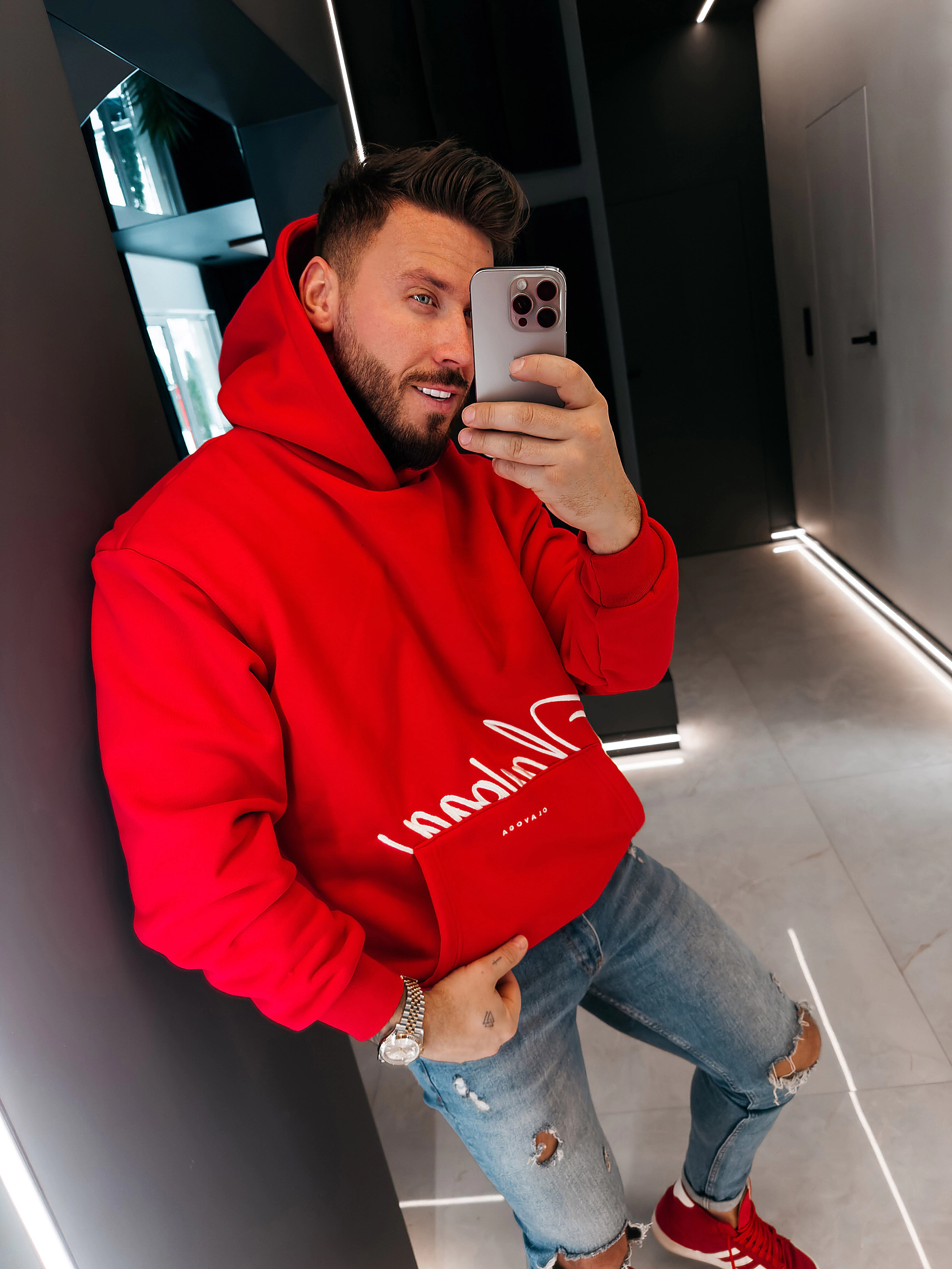 Bluza męska OLAVOGA Men GROUND - Czerwony