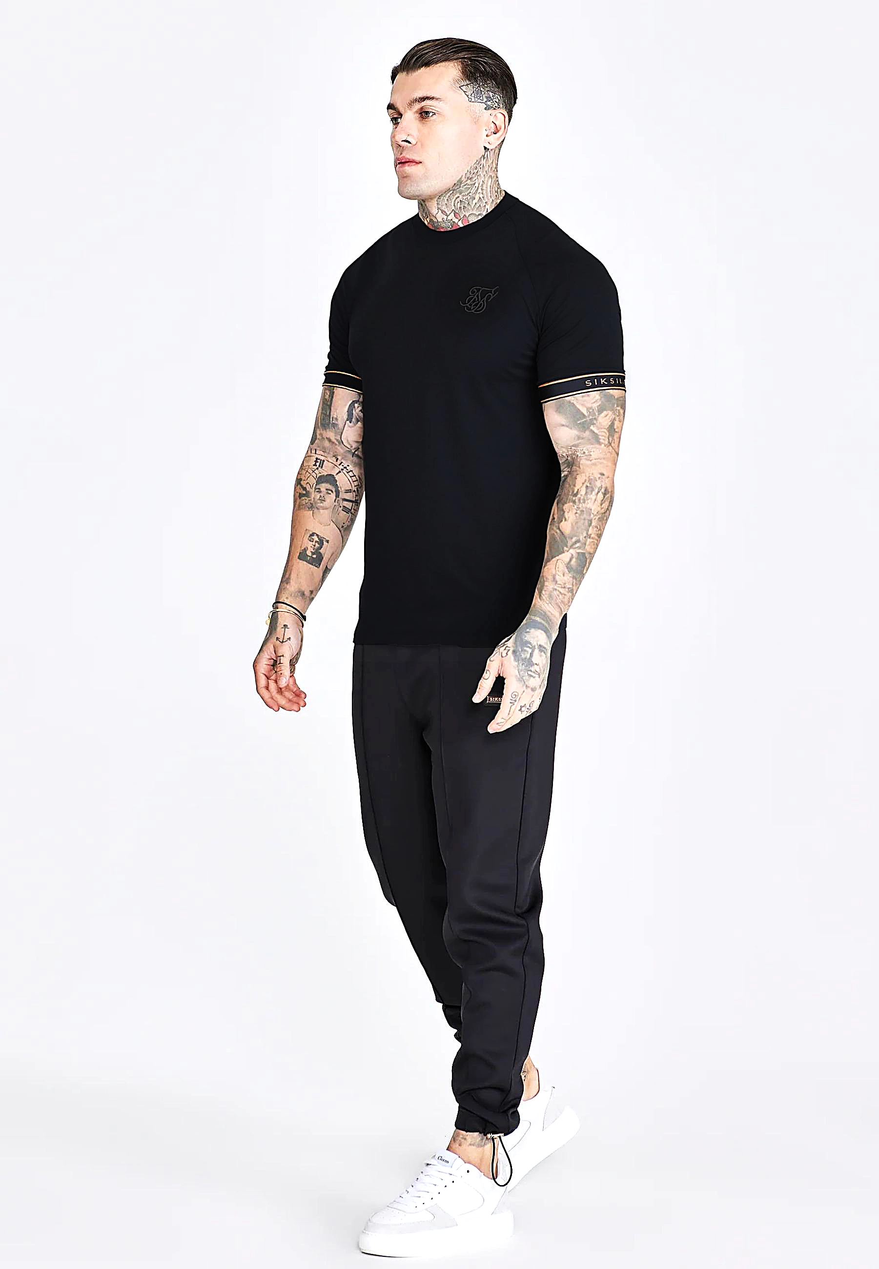 T-shirt męski SIKSILK TECH 28219 - Czarny