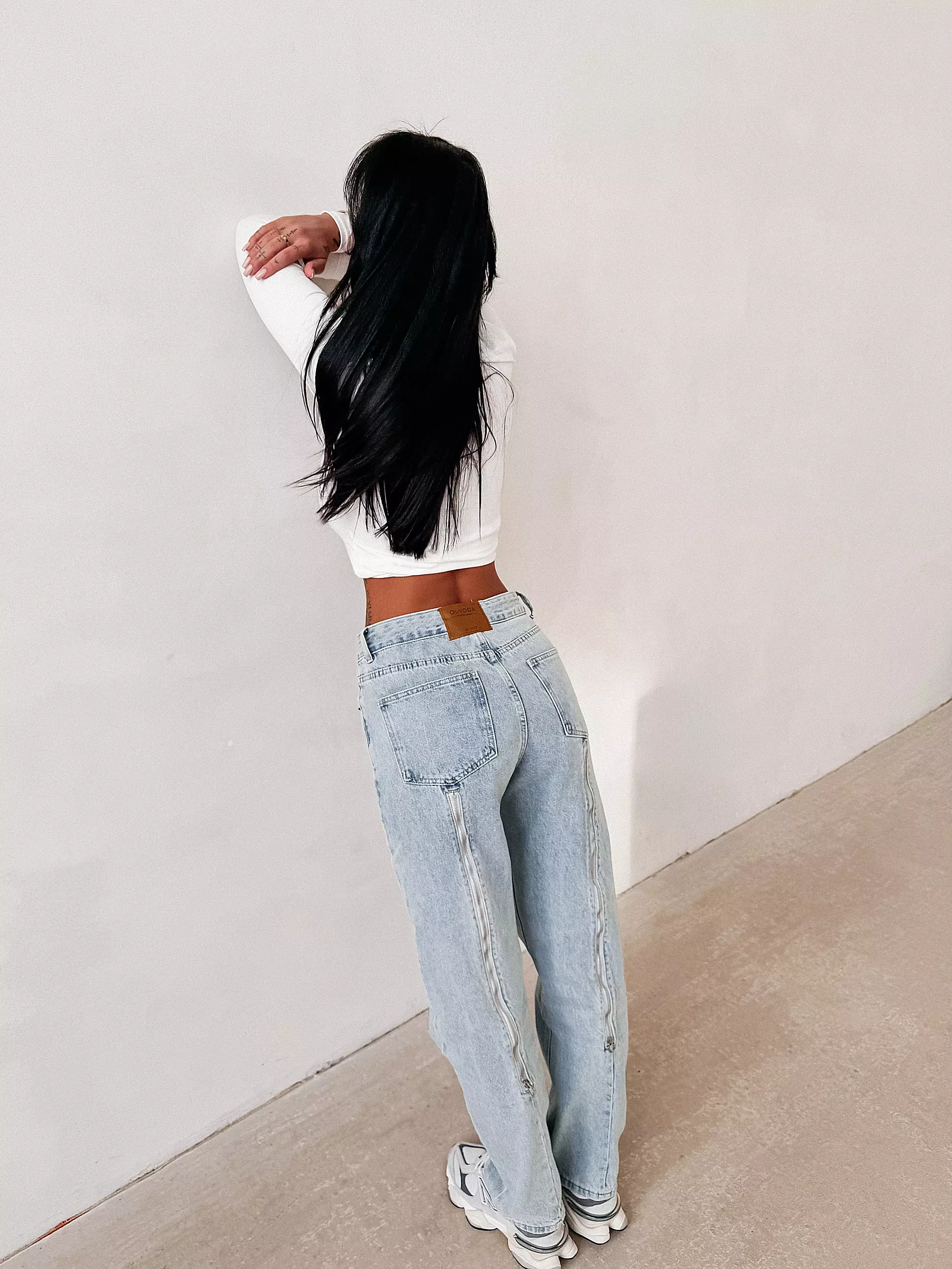 Spodnie damskie OLAVOGA SKYLINE - Jasny jeans