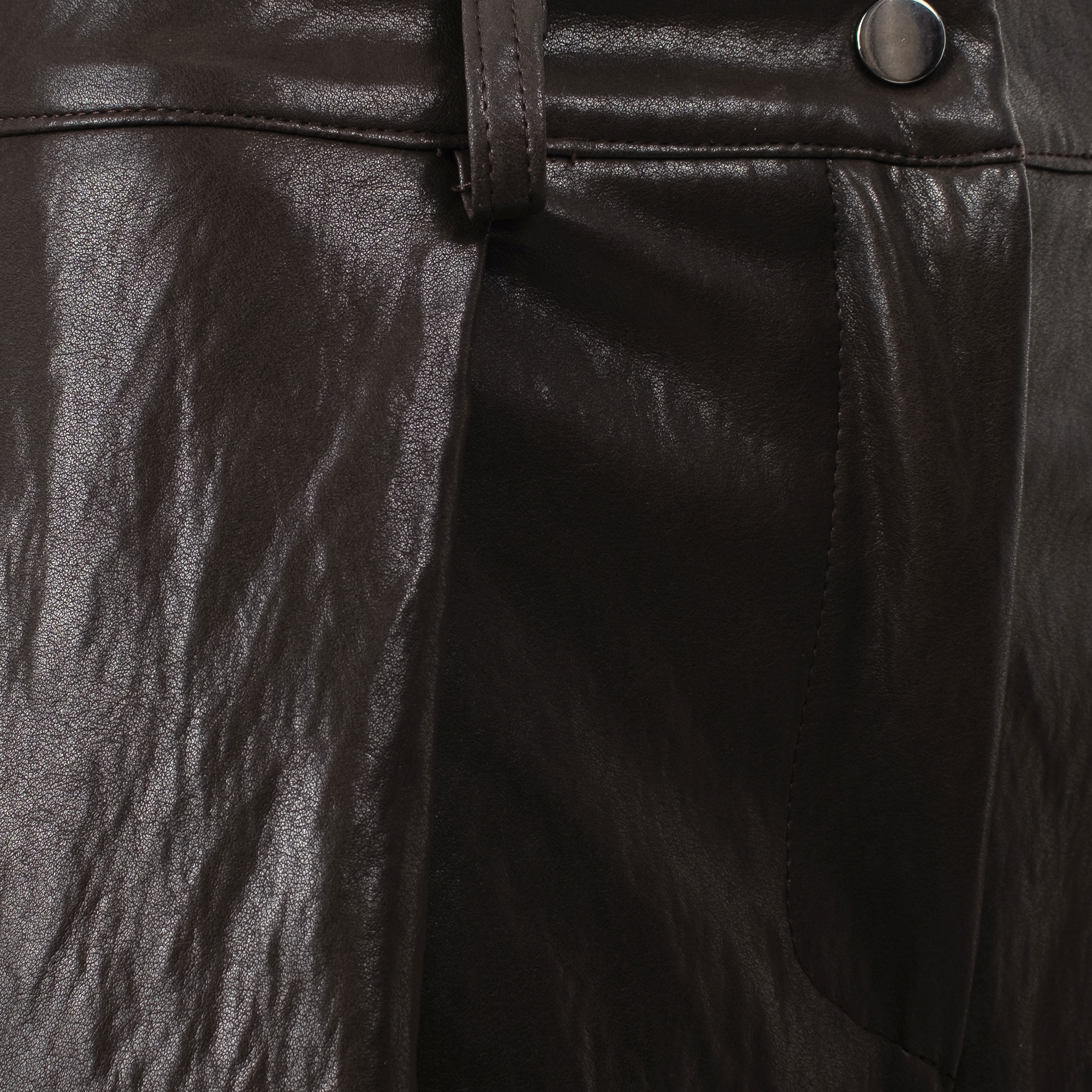 OLAVOGA STEP Damenhose aus Kunstleder – Braun