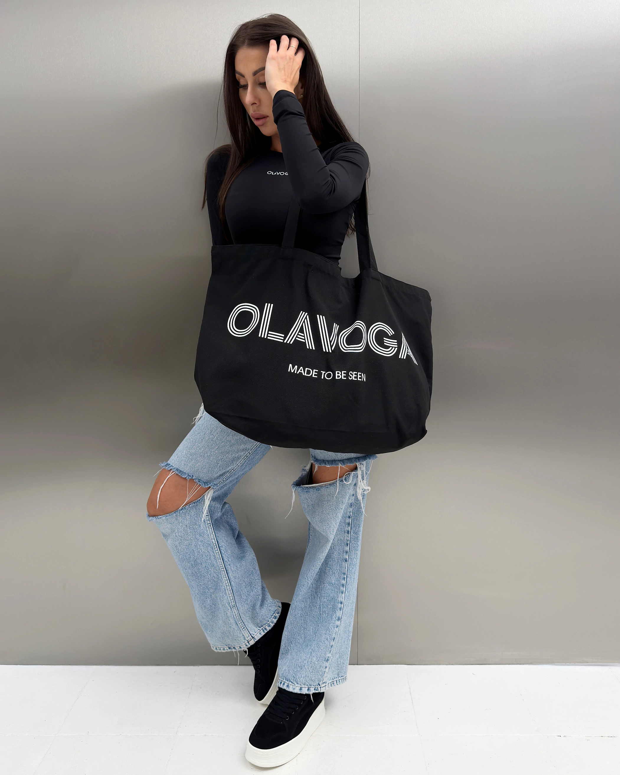 Torba damska shopper OLAVOGA CUTO - Czarny