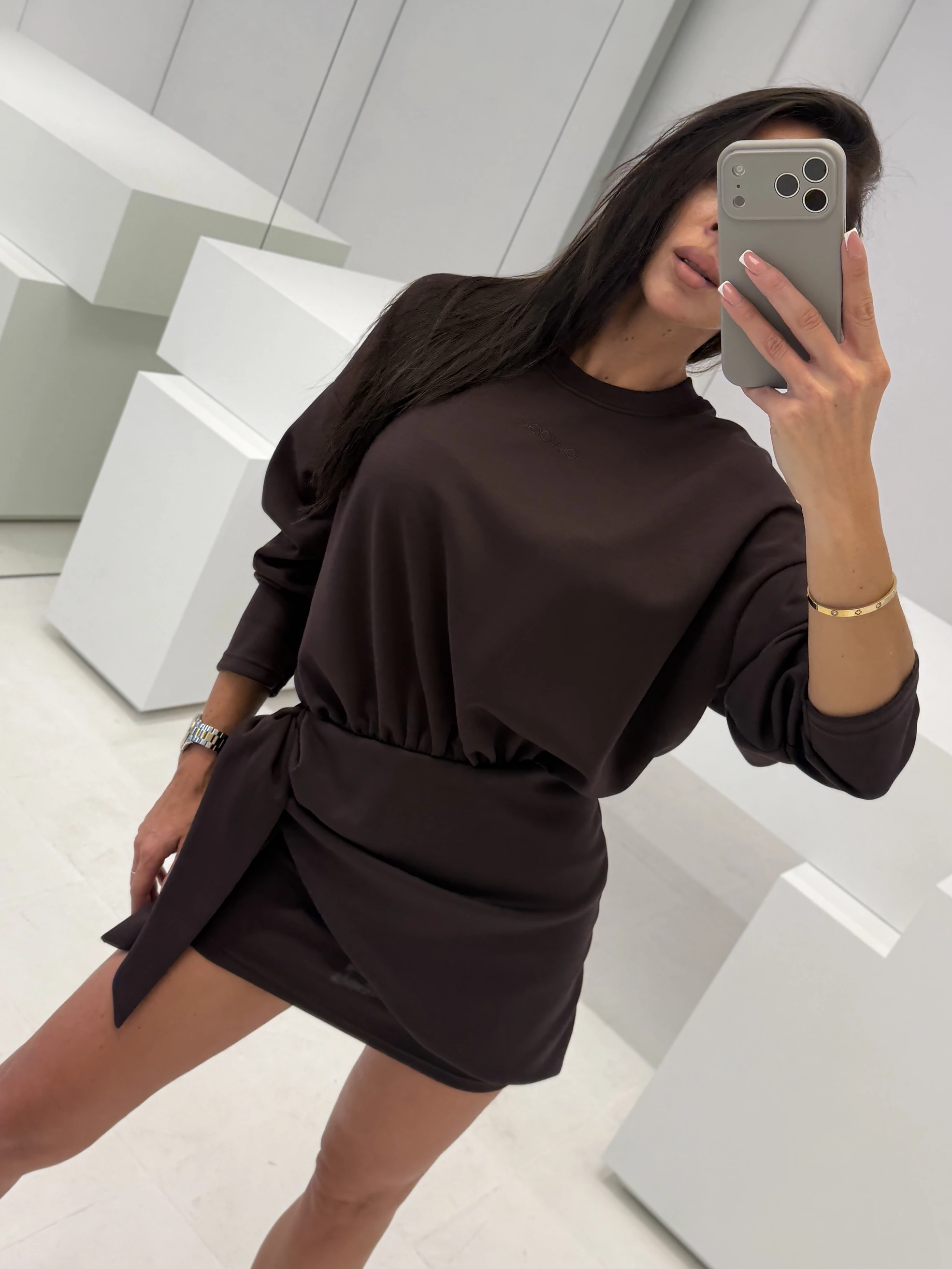 Dámské šaty OLAVOGA HIDDEN – hnědé