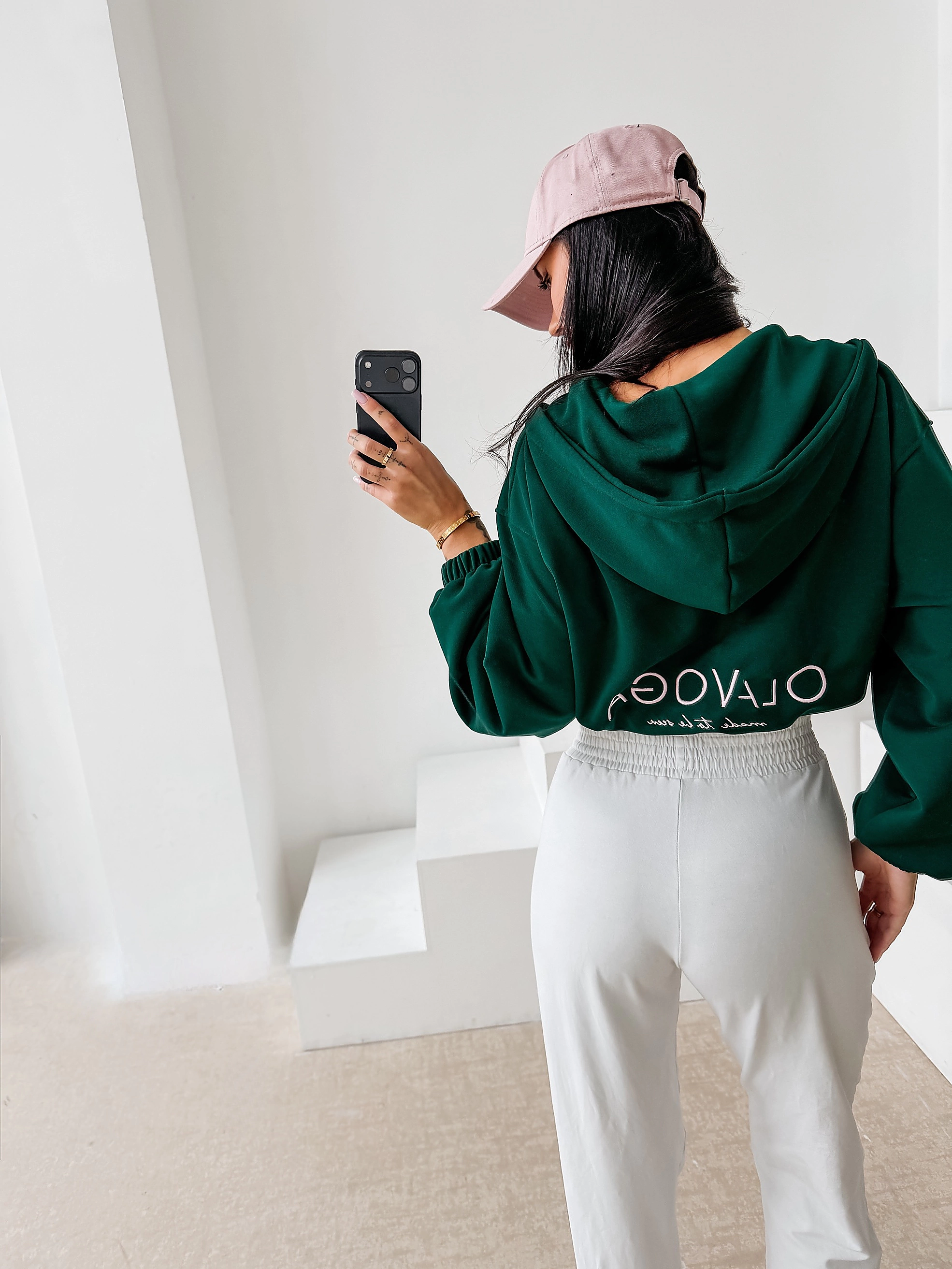 Bluza damska oversize OLAVOGA NERIN - Ciemny zielony