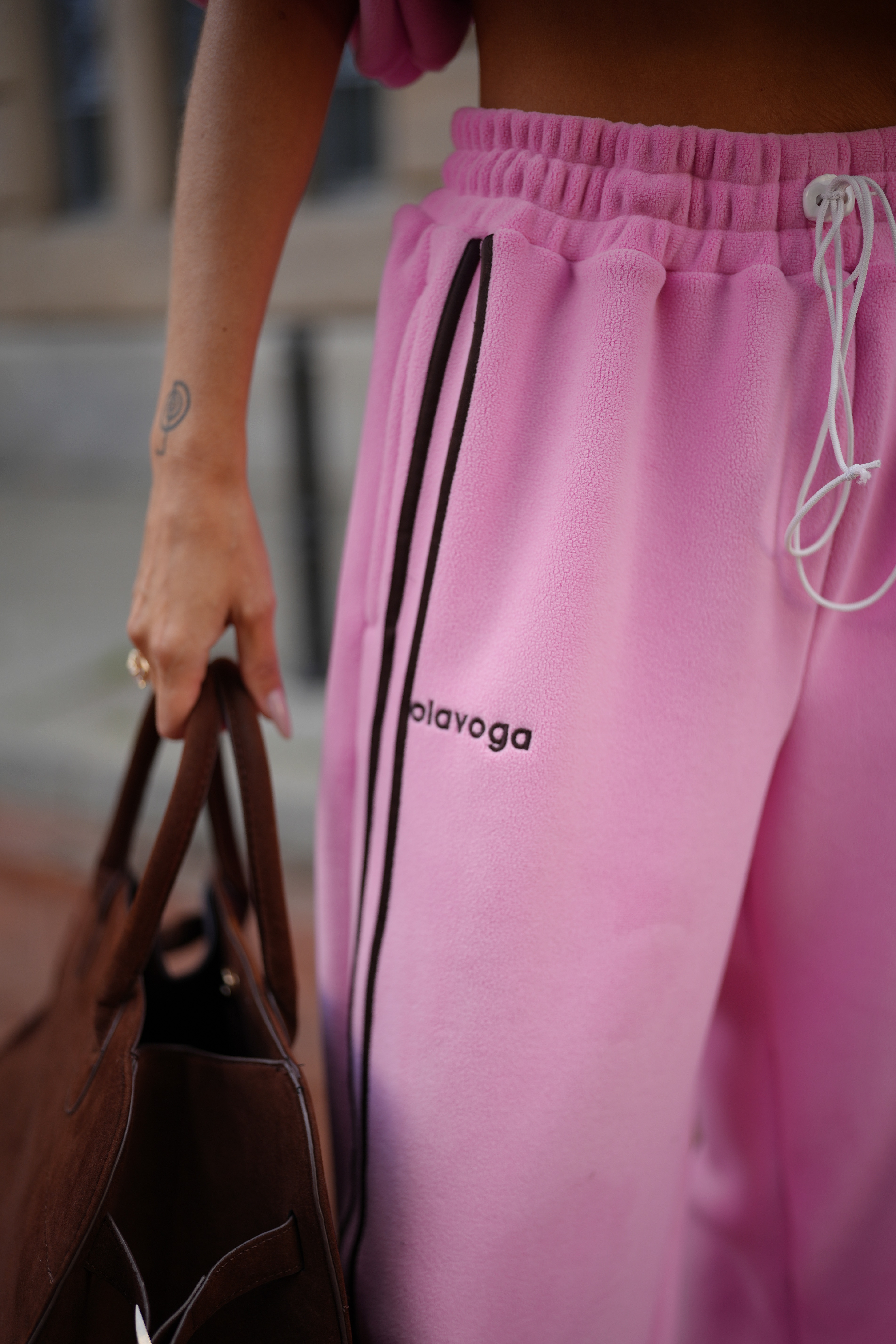 Women's side-stripe set OLAVOGA STREETY - Pink