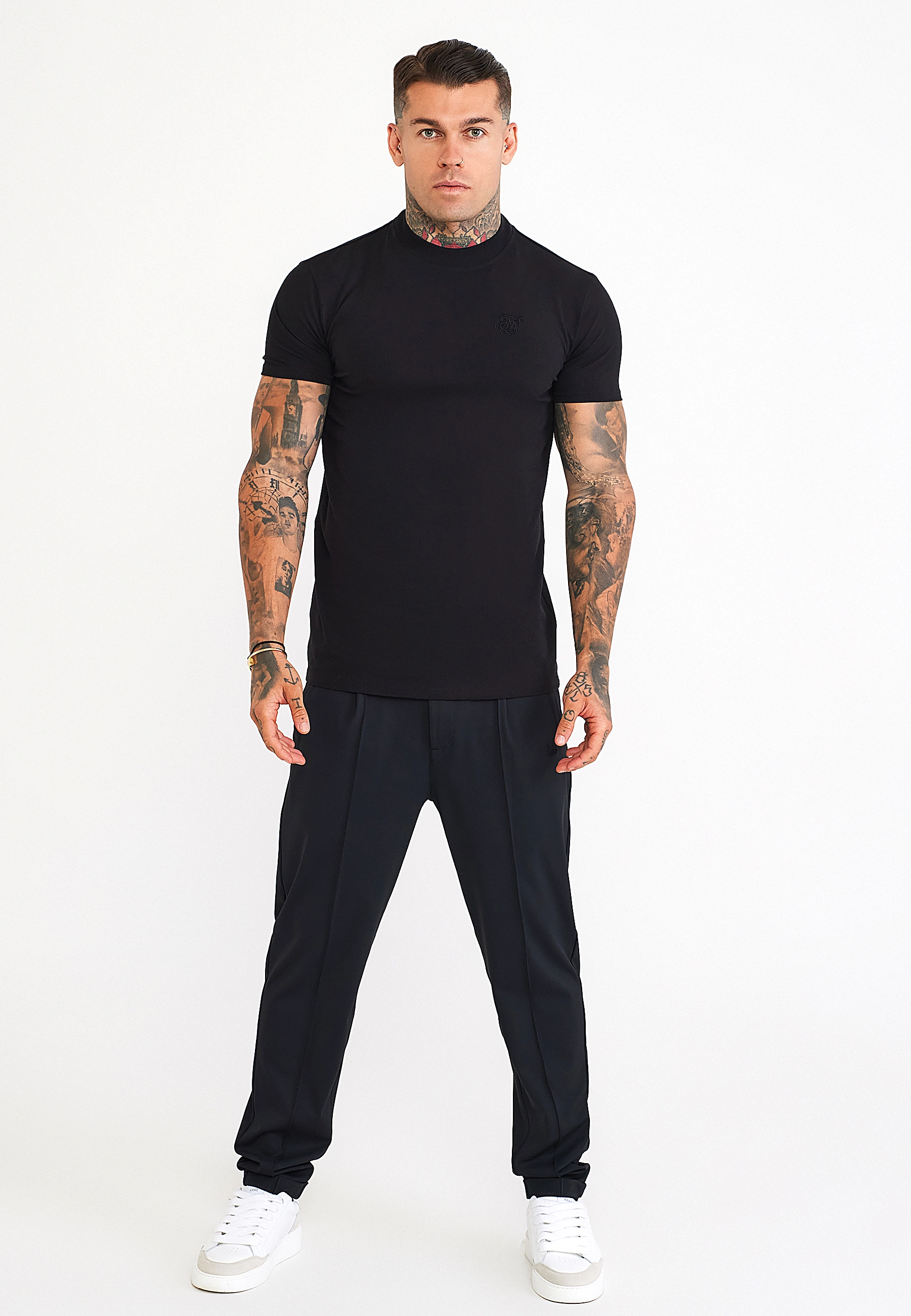 T-shirt męski muscle fit SIKSILK 29374 - Czarny