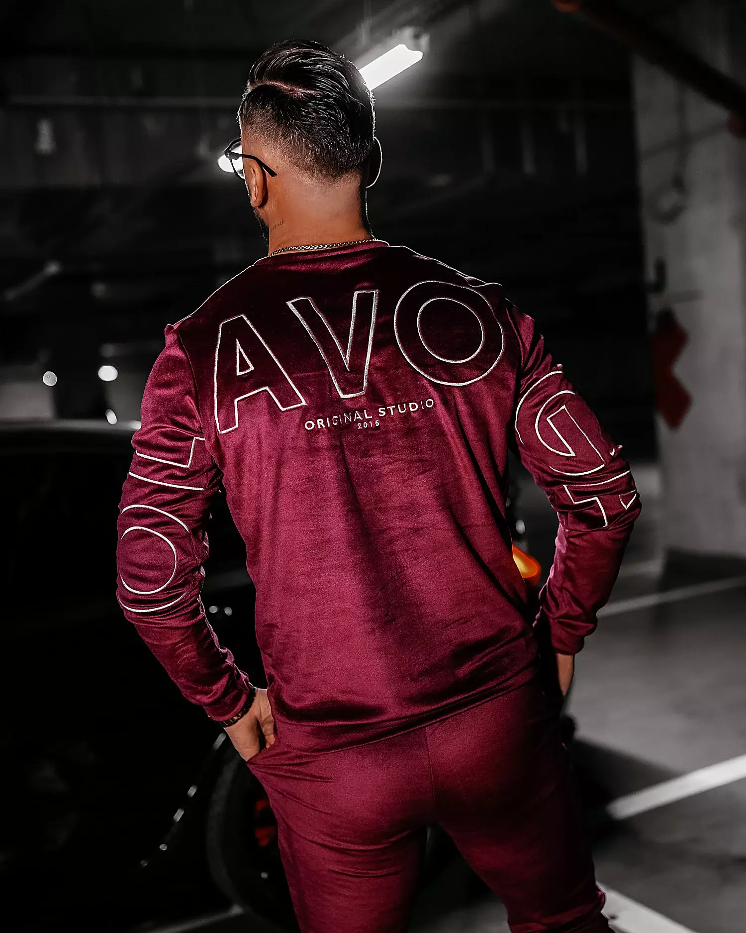 Ladies' velour set OLAVOGA VELVET ASH MEN - Maroon