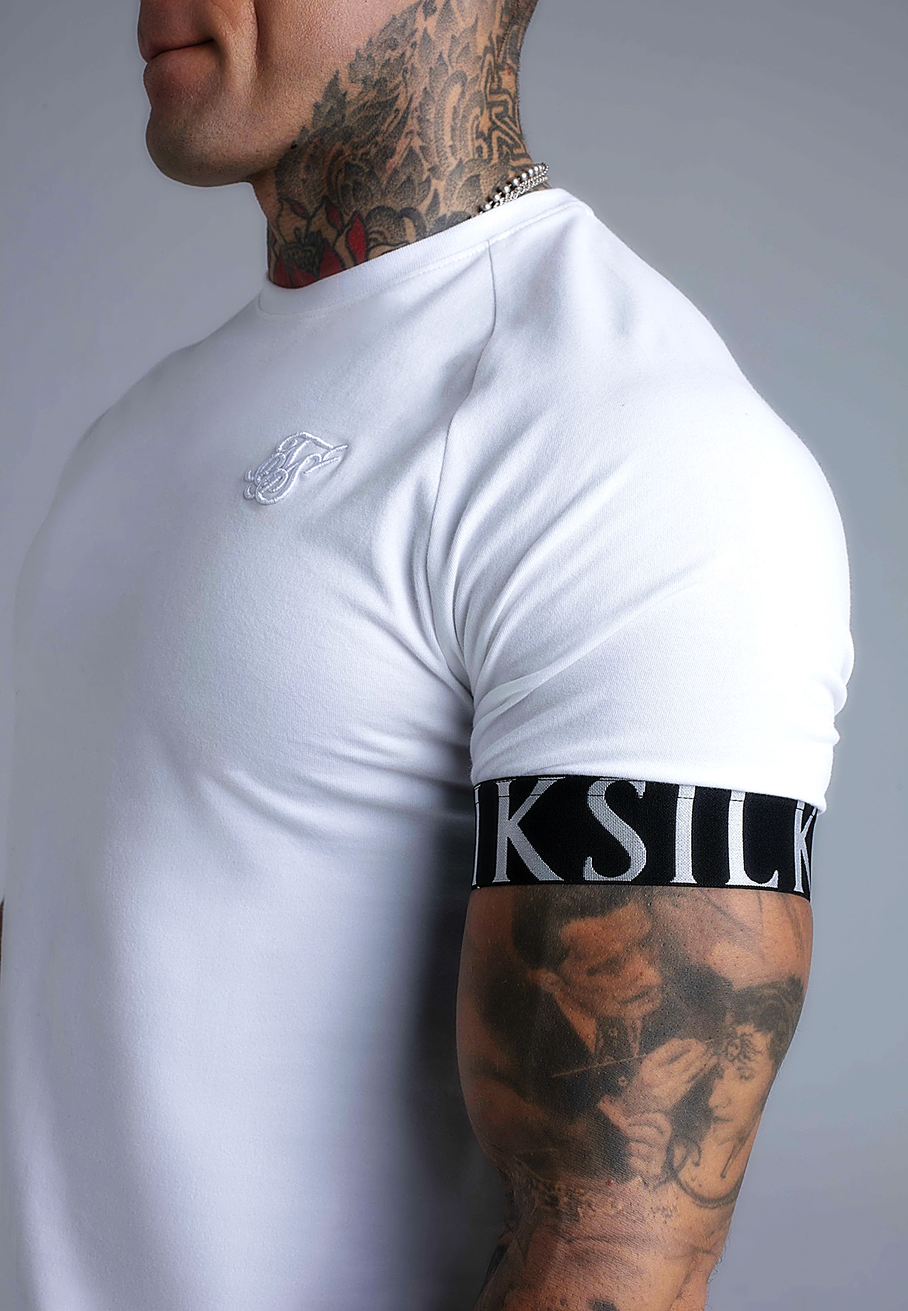 SIKSILK TECH Herren-T-Shirt 28404 - Weiß