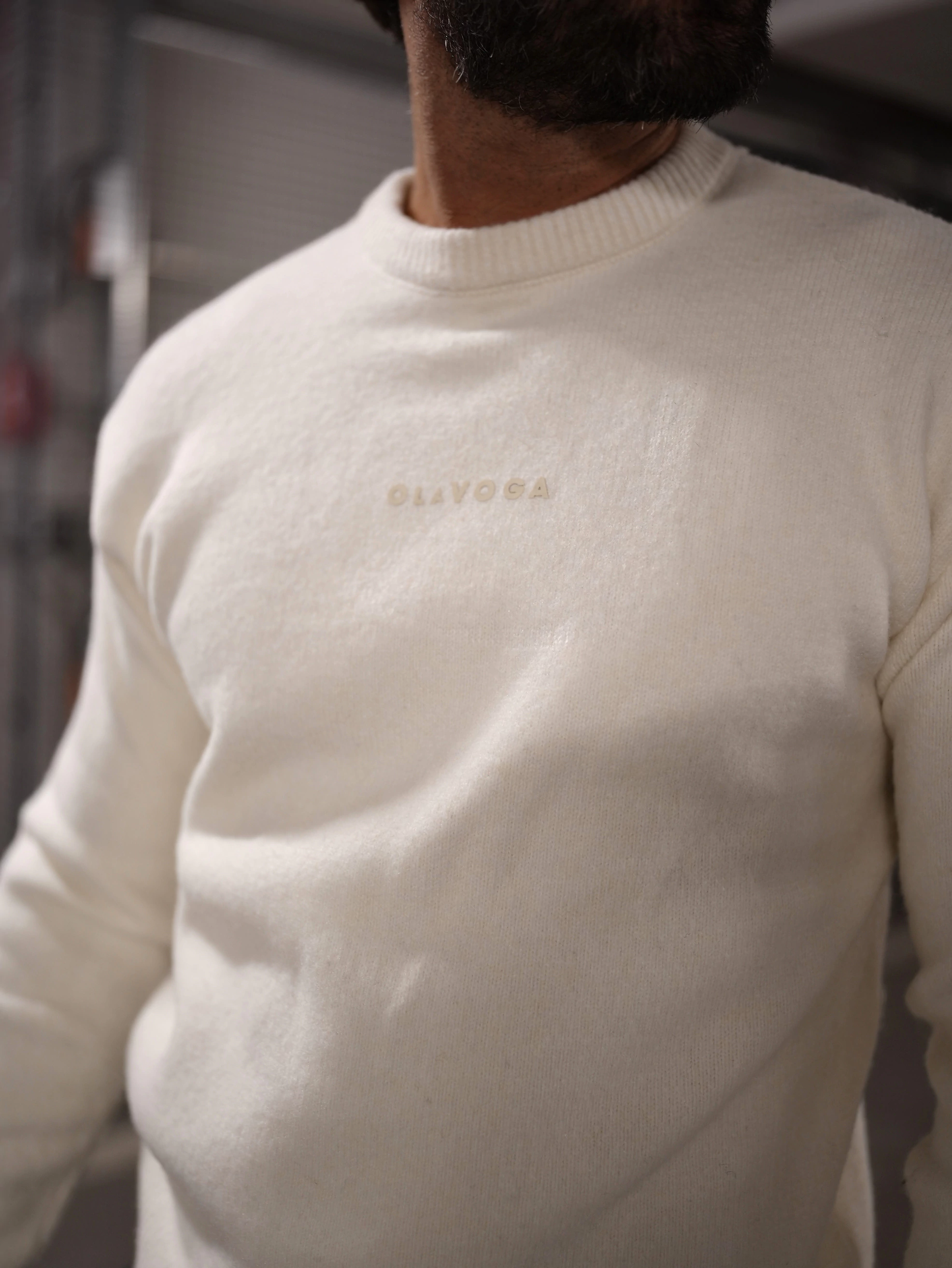 Sweter męski OLAVOGA Men CAIRO - Ecru