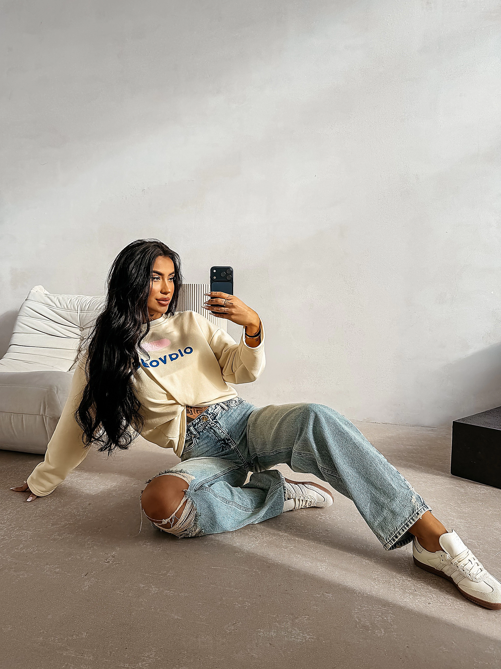 Women's sweatshirt OLAVOGA URBAN ROYAL - Écru