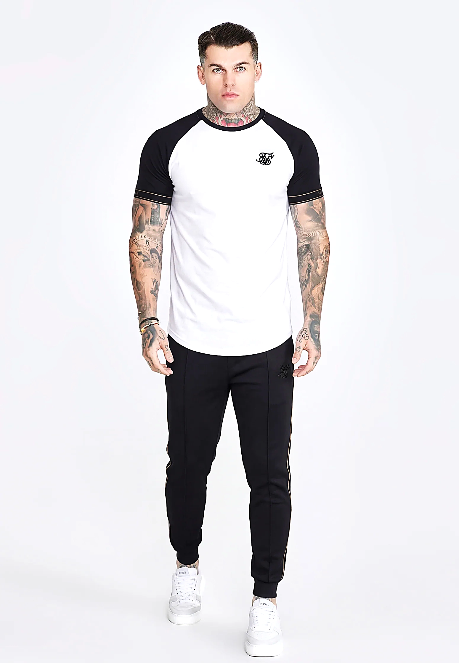Spodnie męskie dresowe SIKSILK TAPERED 28222 - Czarny