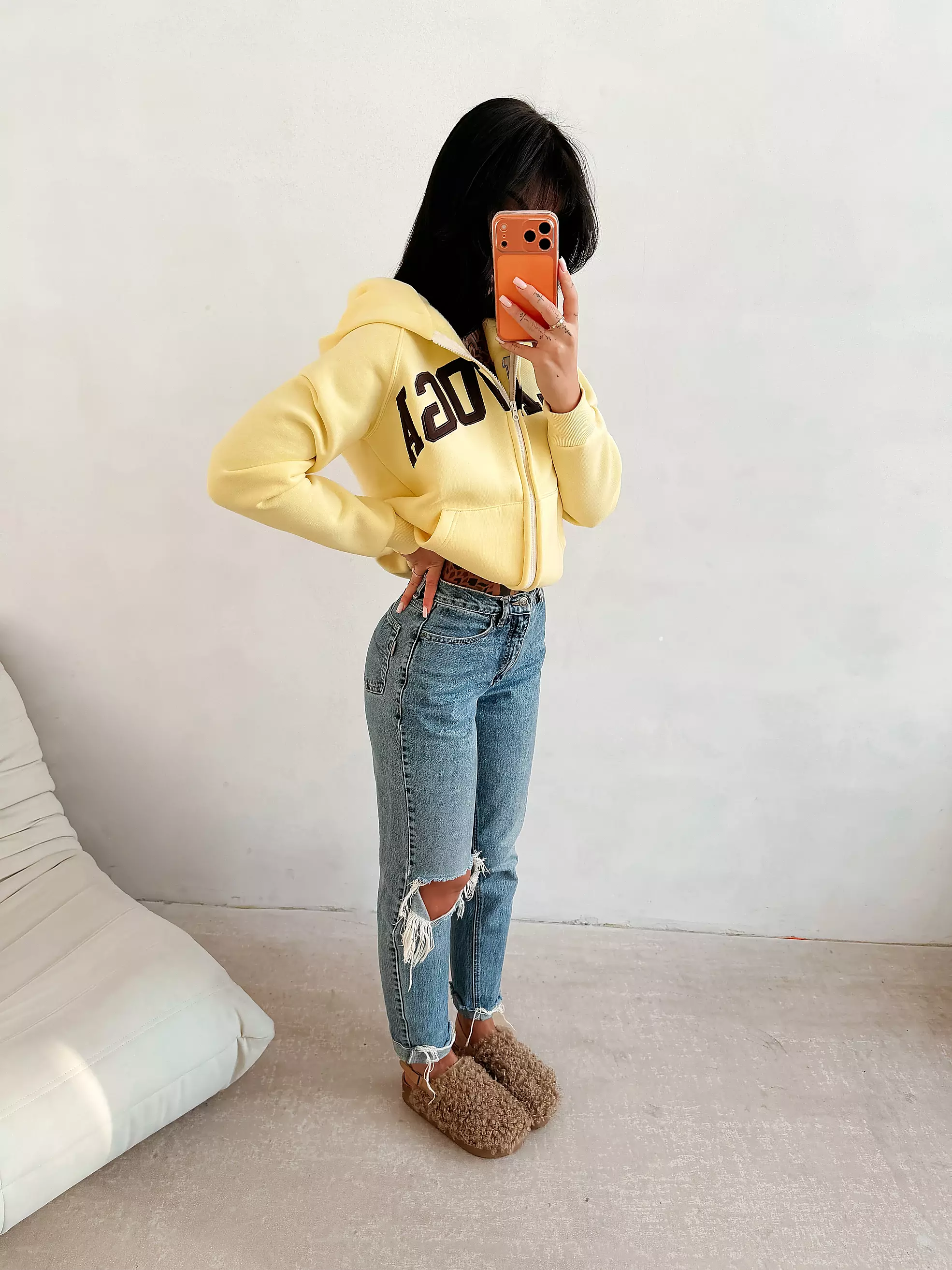 Bluza damska casual OLAVOGA IRIS - Żółty