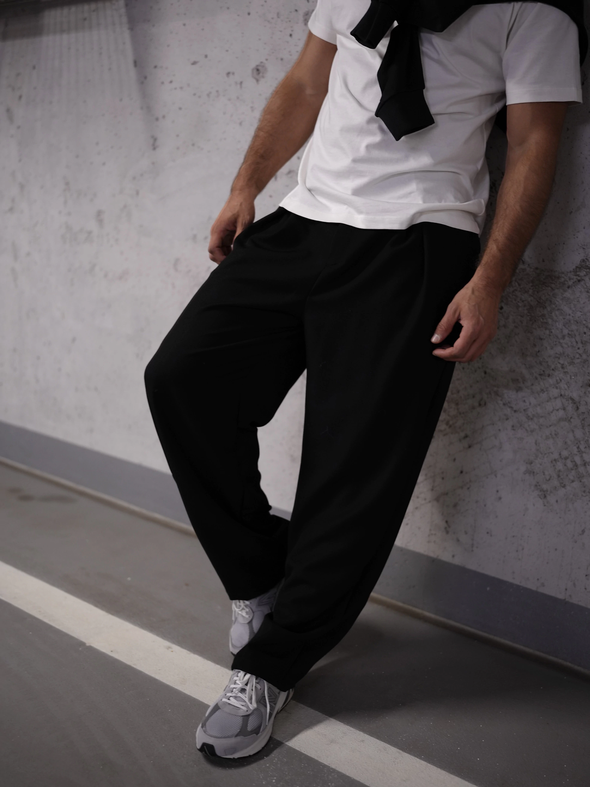 Spodnie męskie smart casual OLAVOGA Men ADJUST - Czarny
