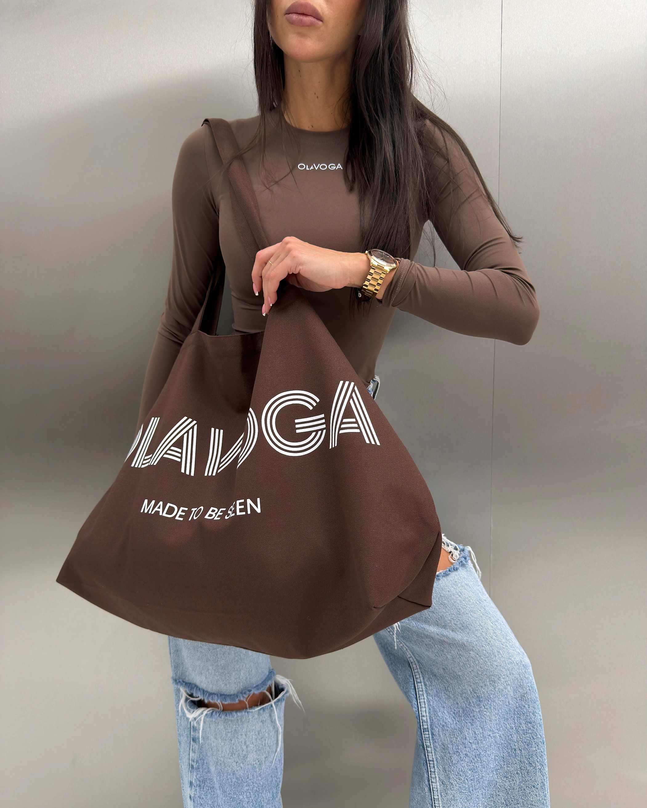 Torba damska shopper OLAVOGA CUTO - Brąz