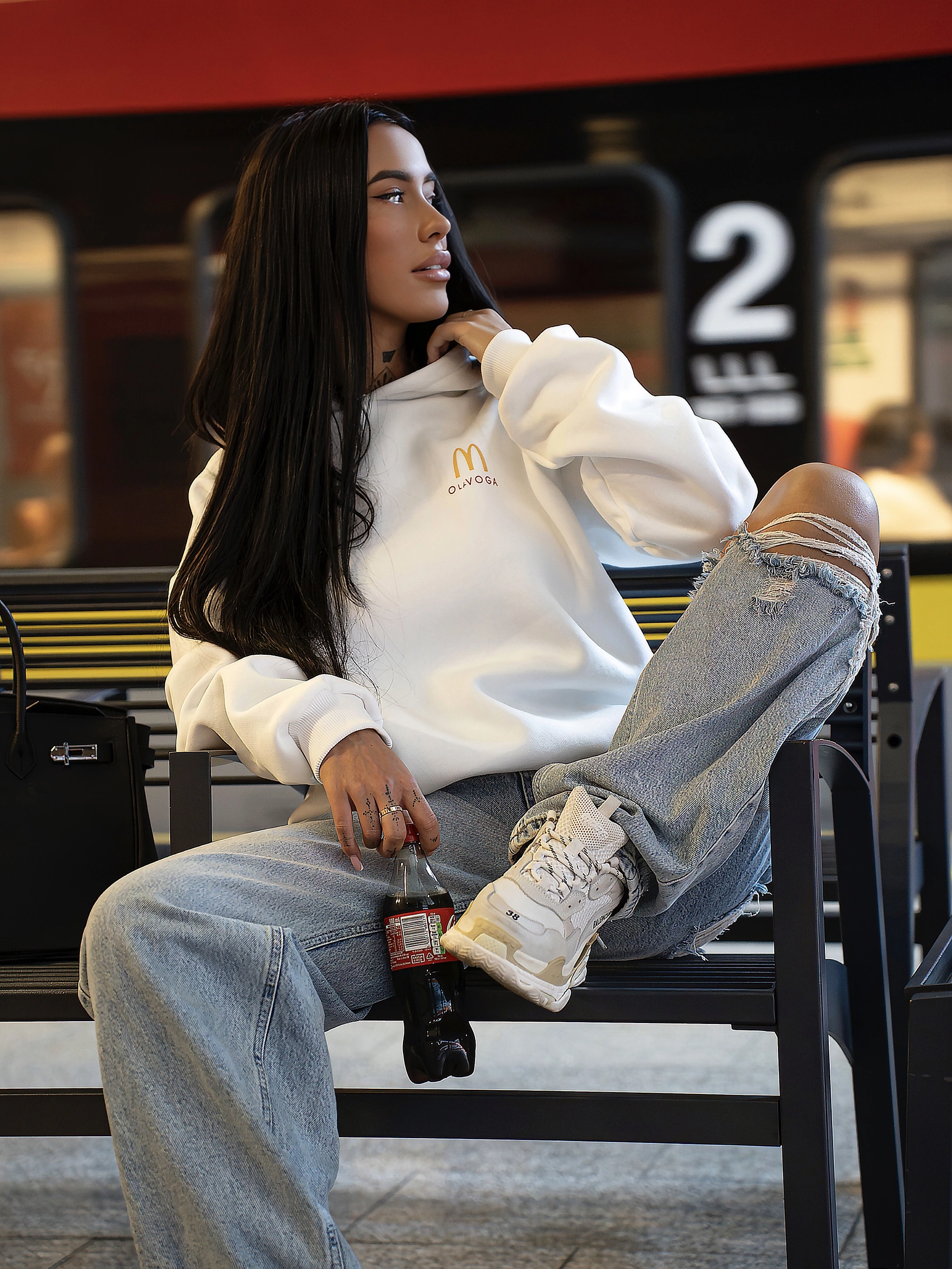 Bluza z kapturem OLAVOGA NOVIA - Ecru