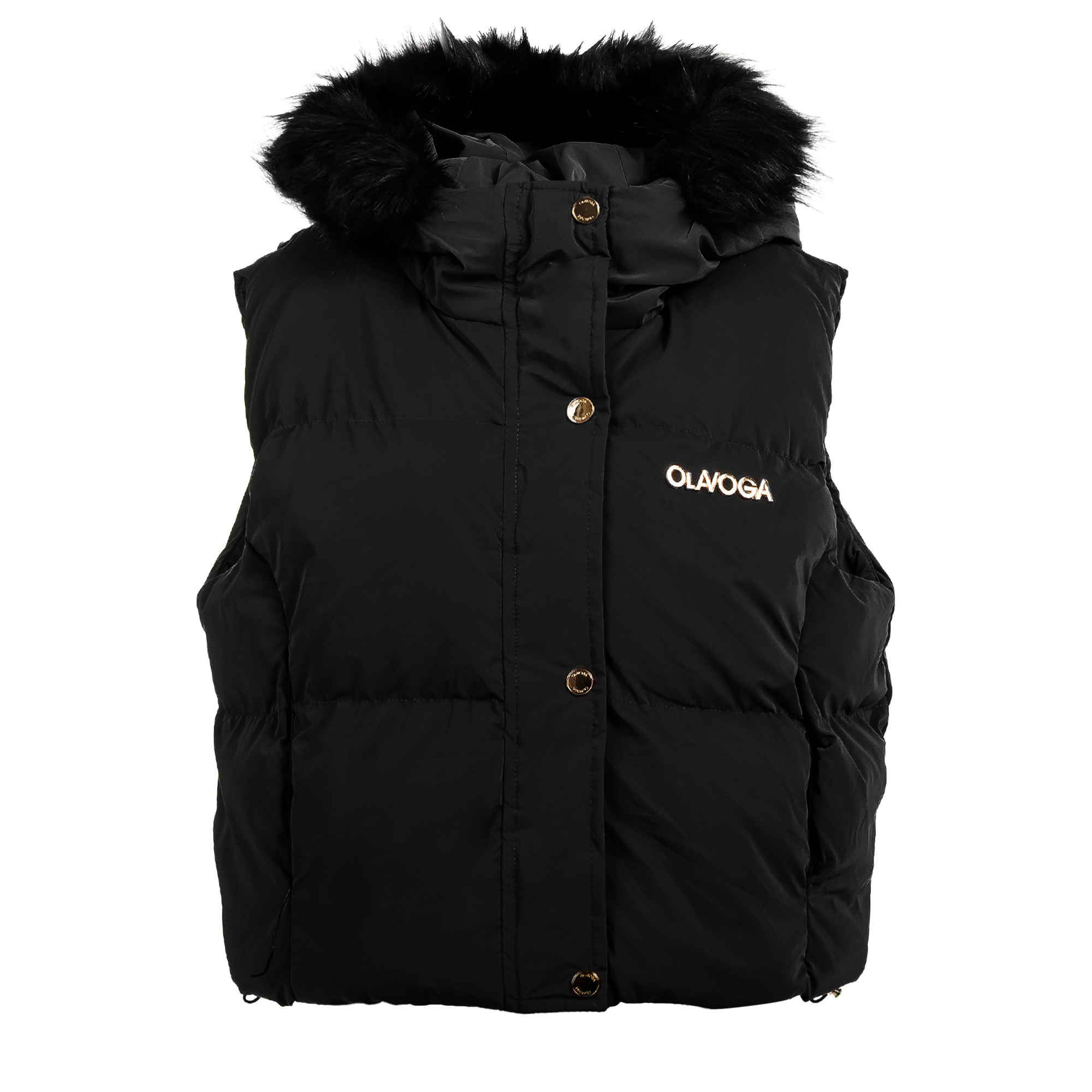 Damen-Kapuzenweste OLAVOGA SIERY - Schwarz