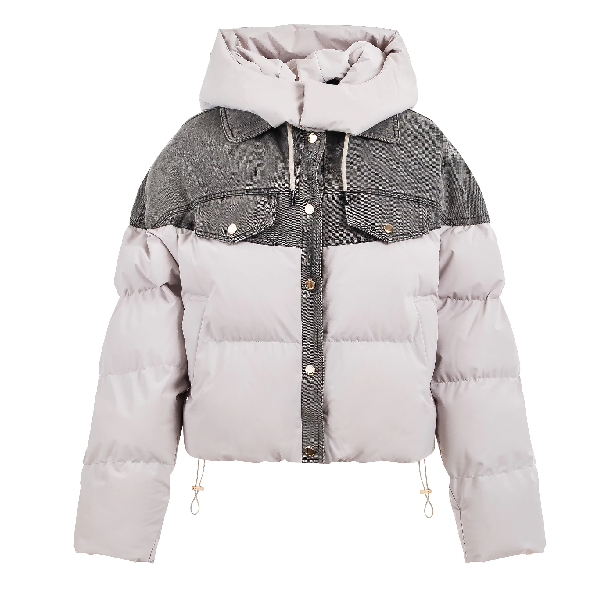 OLAVOGA MALGOR – Beige: Gesteppte Damenjacke mit Kapuze