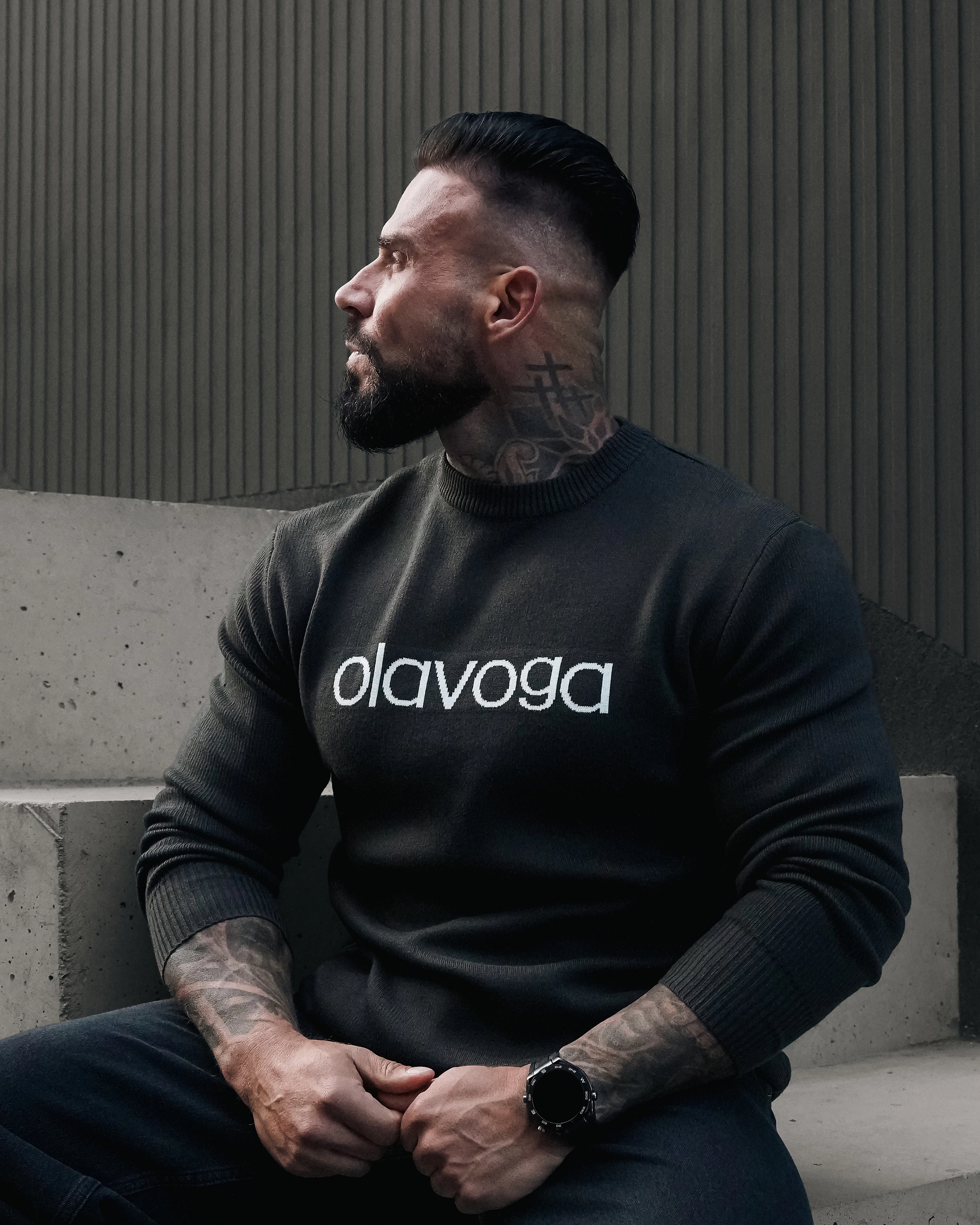 Sweter męski OLAVOGA Men SALO - Khaki