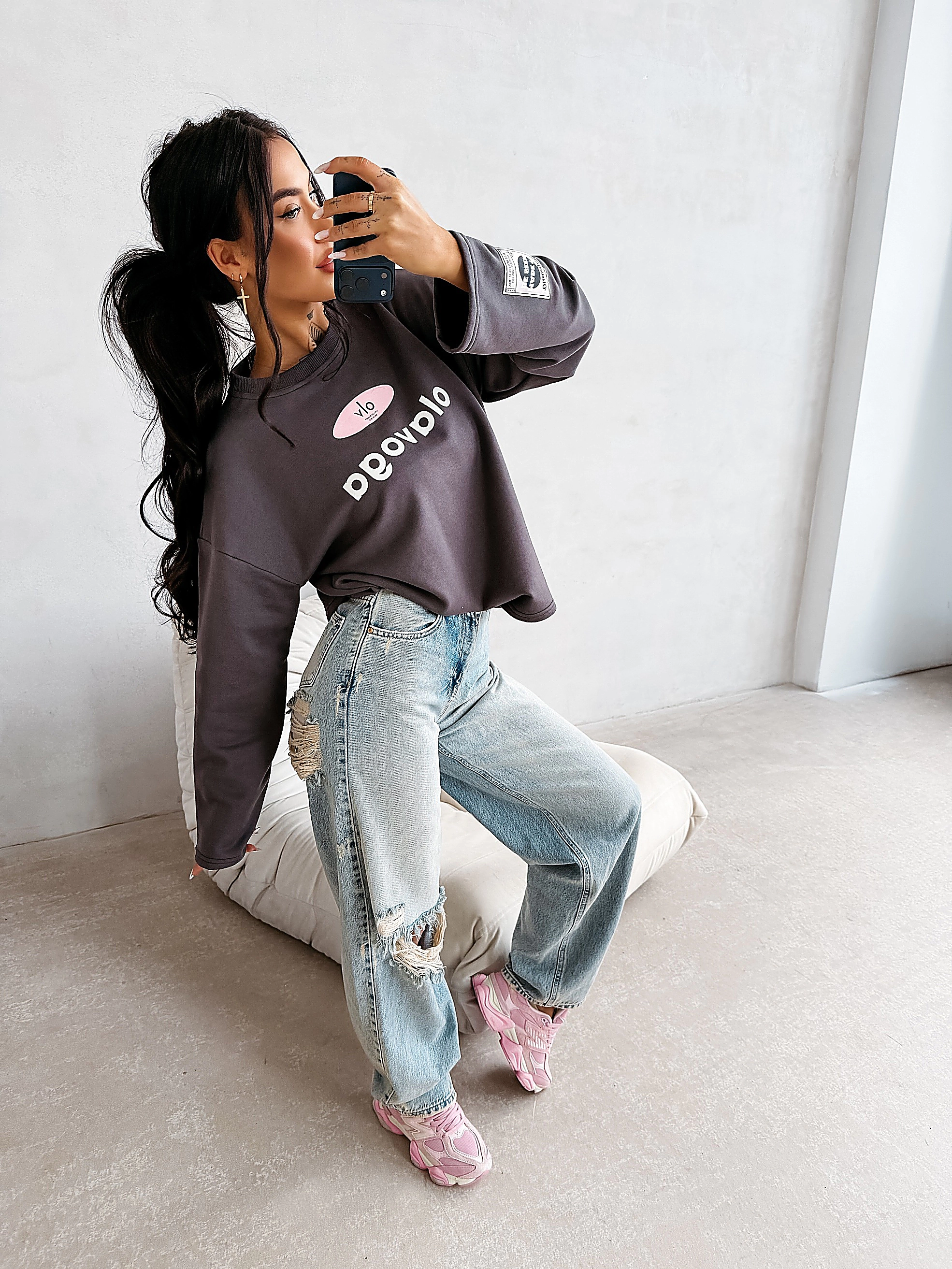 Women's sweatshirt OLAVOGA URBAN ROYAL - Graphite
